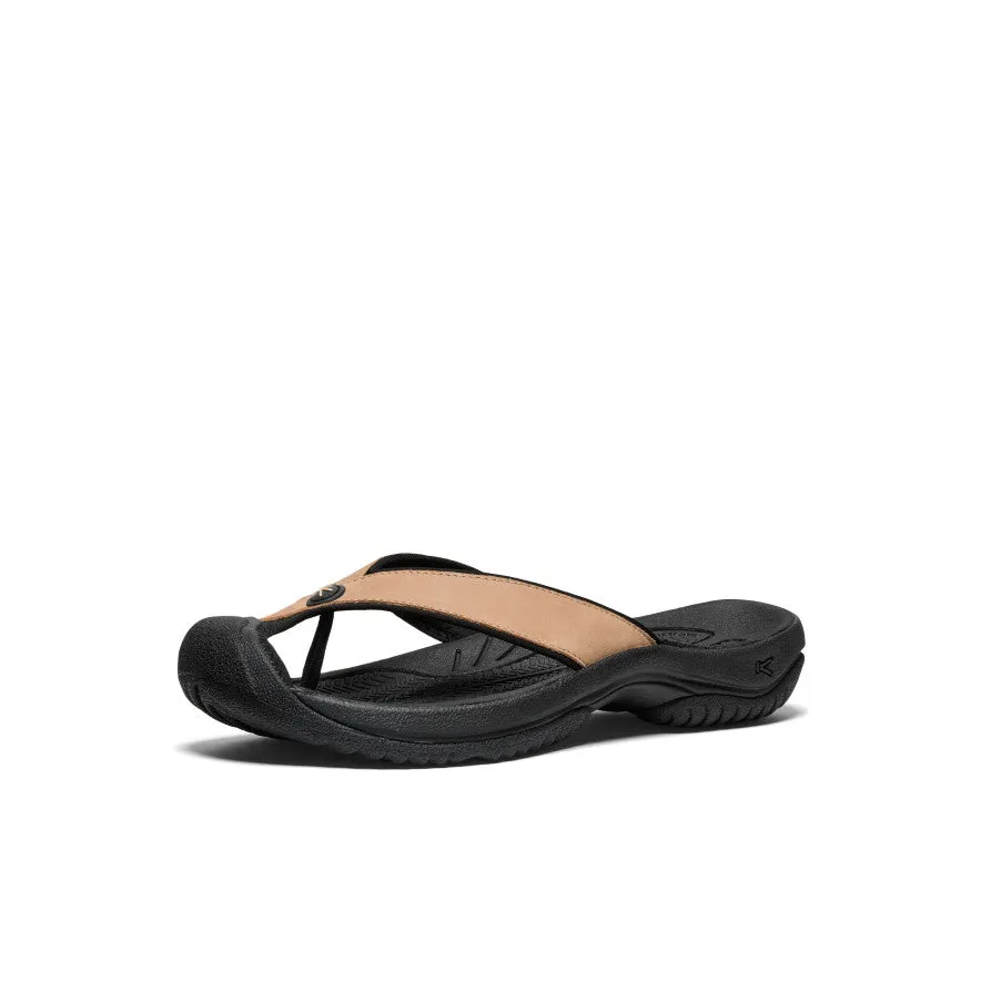 Men's Waimea Leather Flip-Flop  |  Cornstalk/Black KEEN