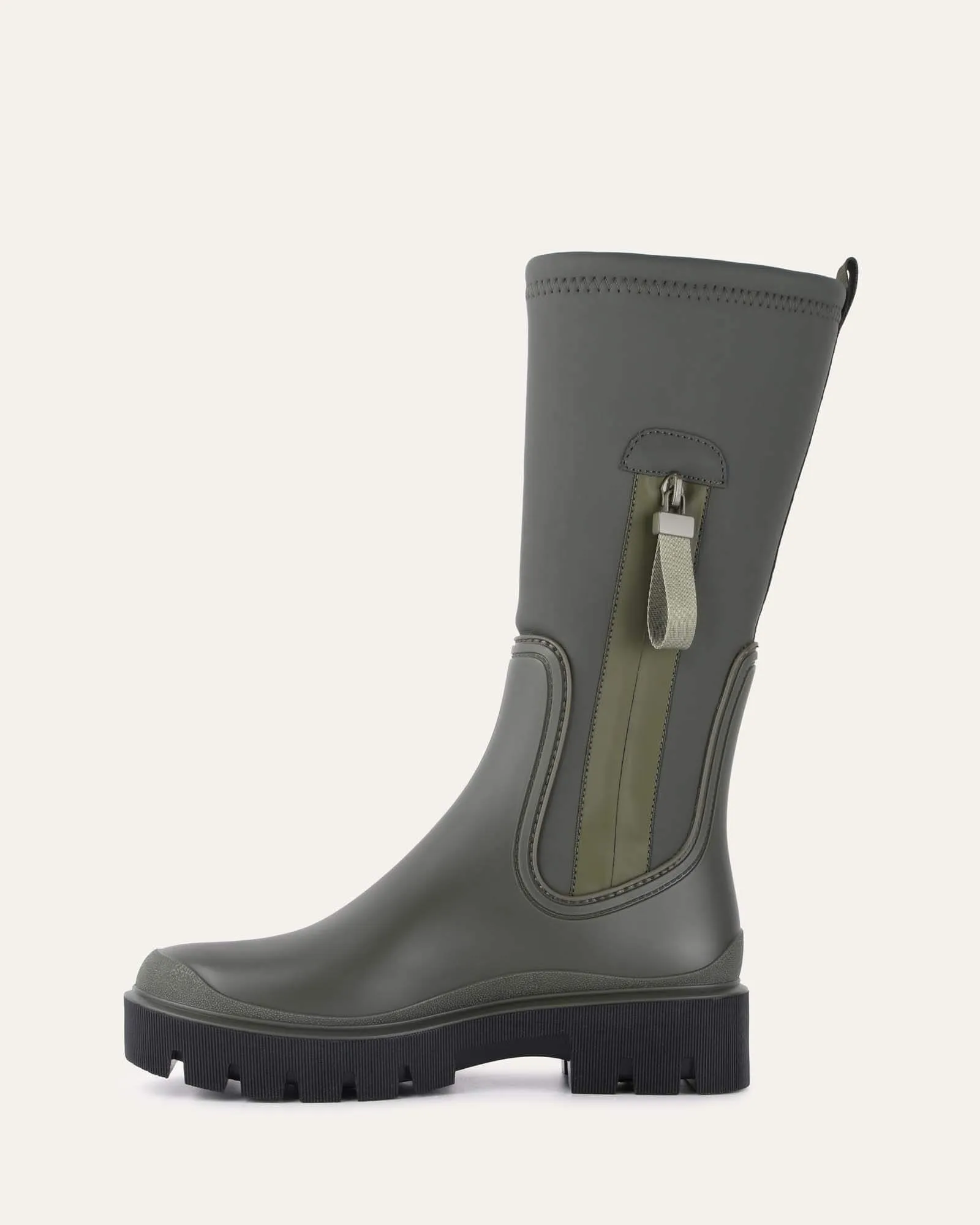 MINK CALF BOOTS KHAKI RUBBER Jo Mercer
