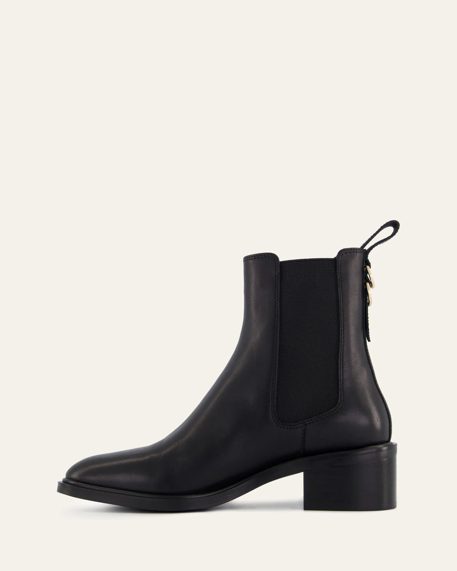 MONA FLAT ANKLE BOOTS BLACK LEATHER Jo Mercer