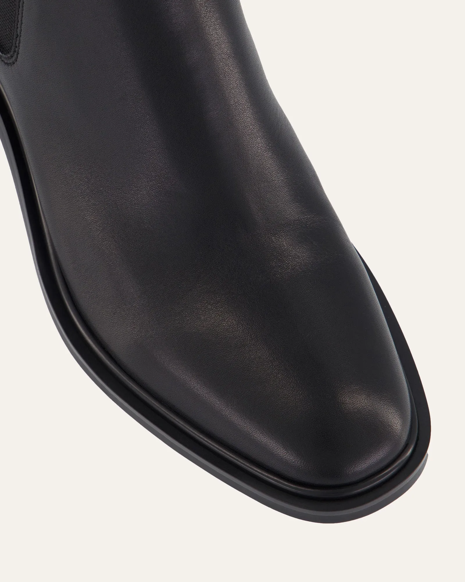 MONA FLAT ANKLE BOOTS BLACK LEATHER Jo Mercer