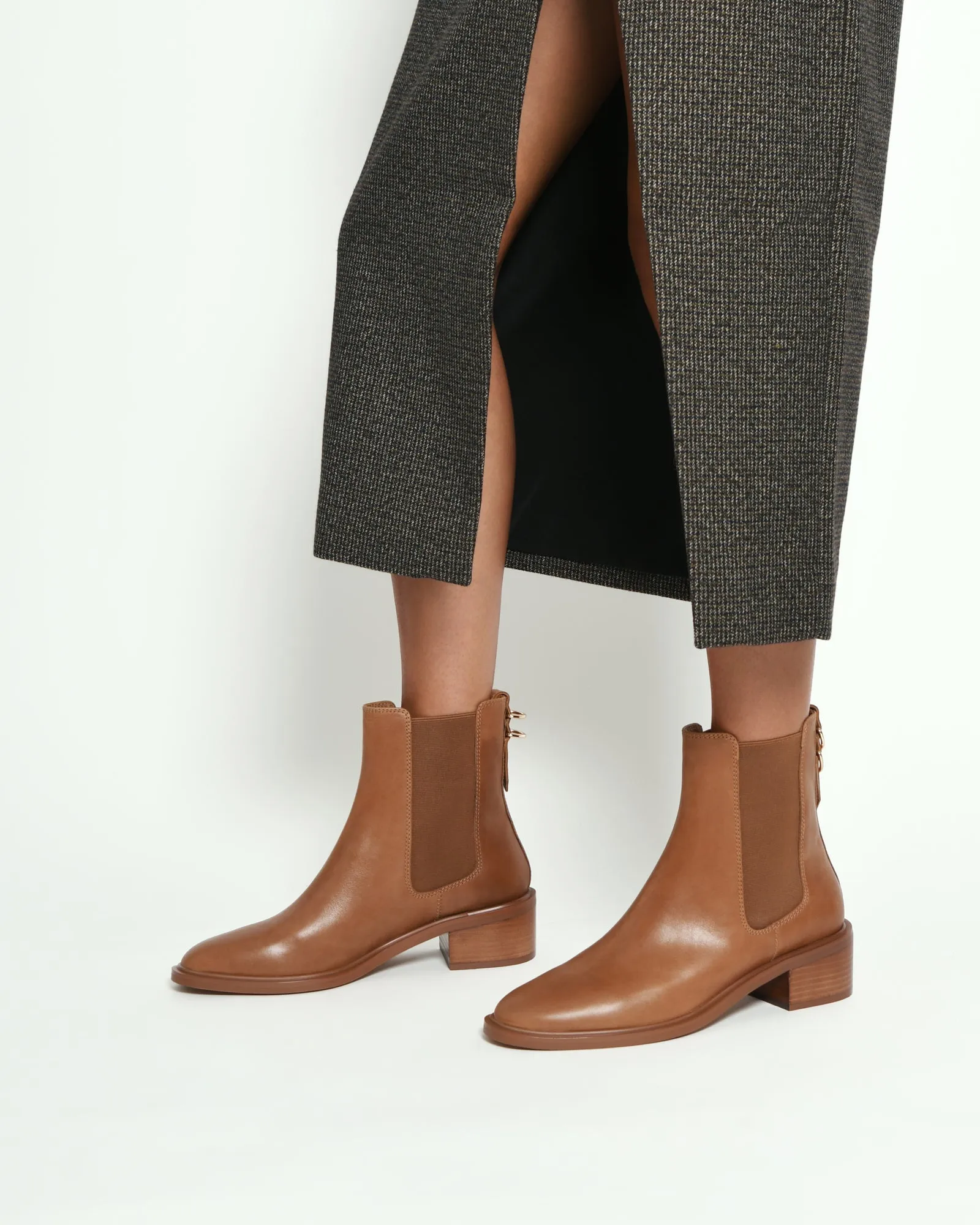 MONA FLAT ANKLE BOOTS TRUE TAN LEATHER Jo Mercer