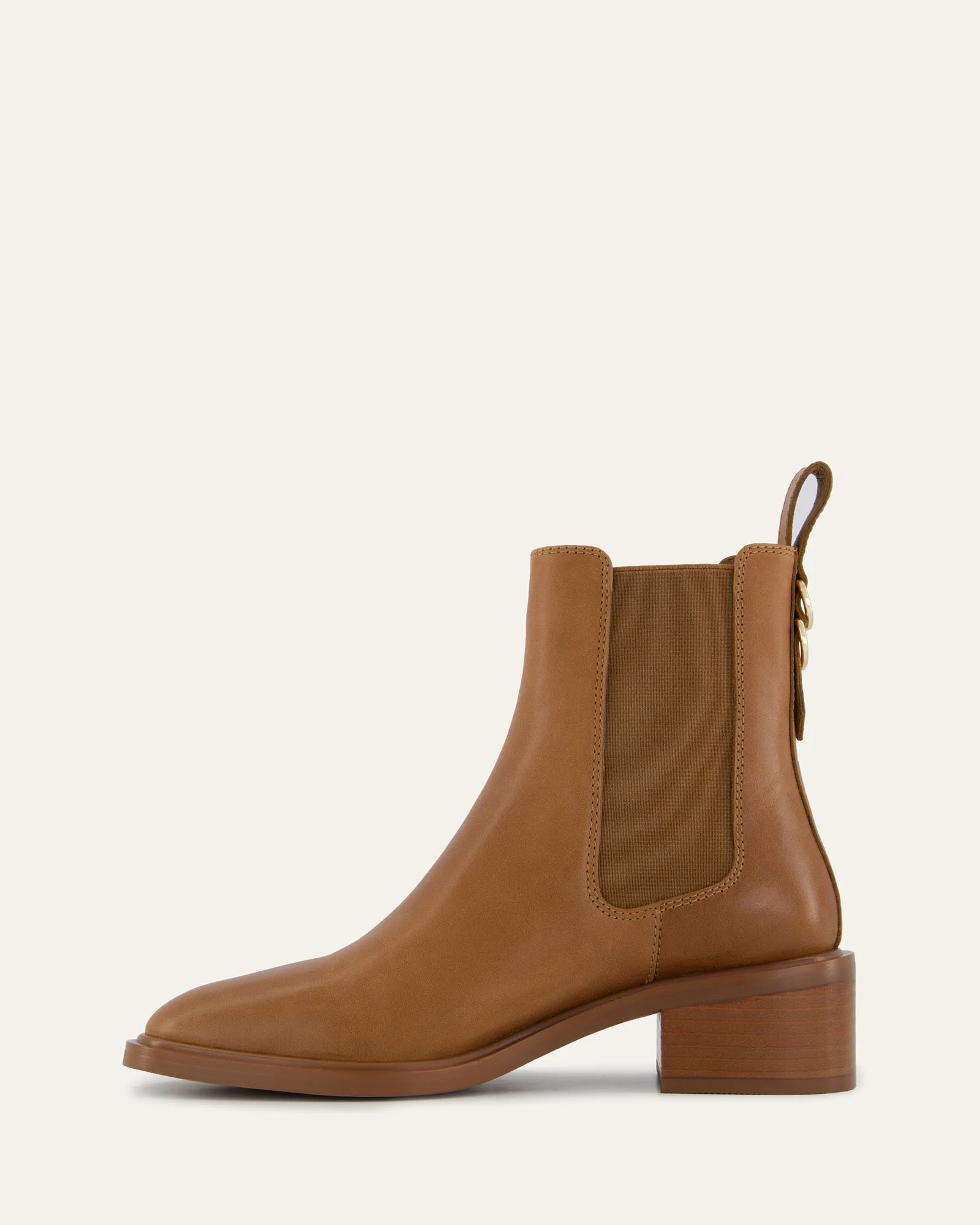 MONA FLAT ANKLE BOOTS TRUE TAN LEATHER Jo Mercer