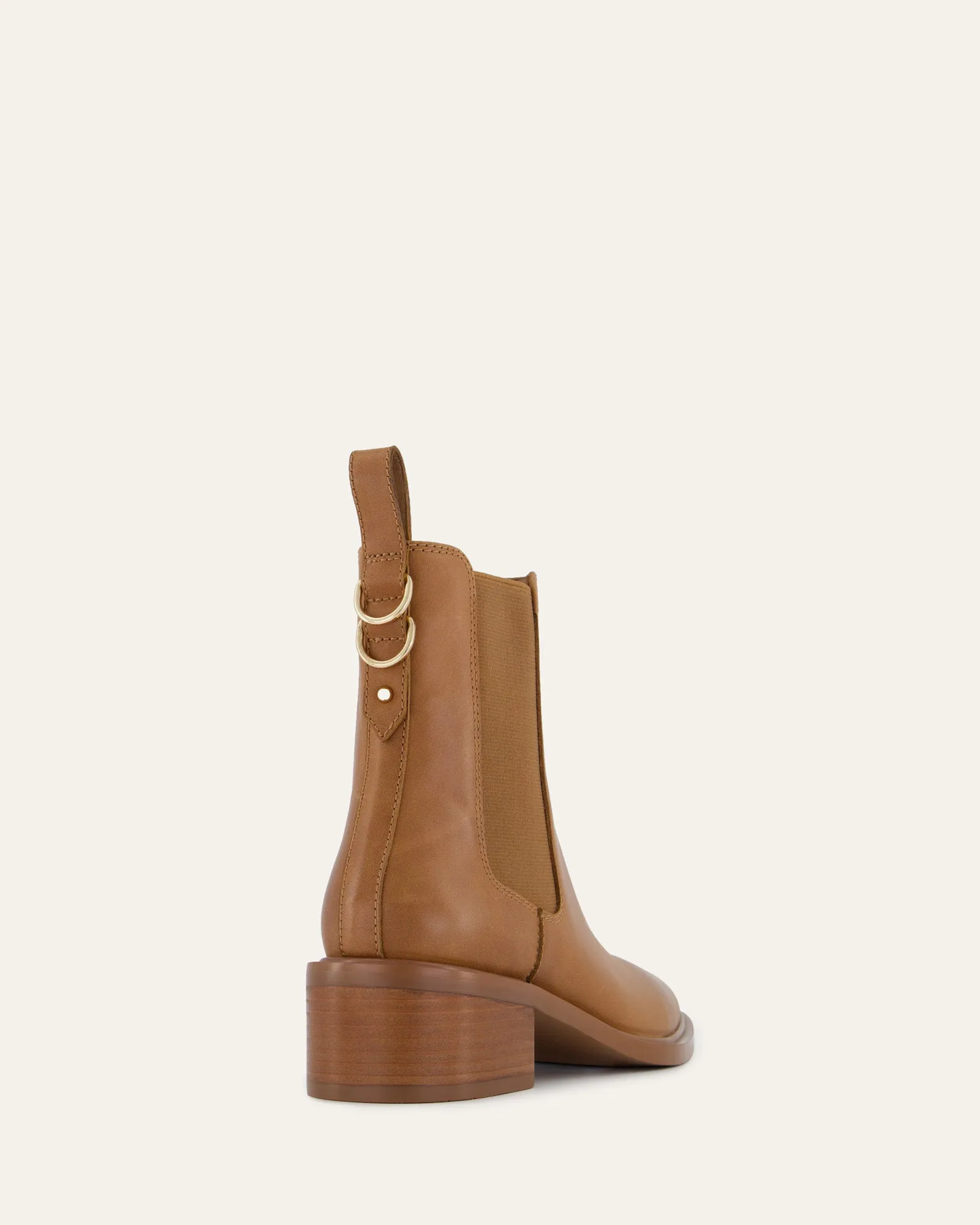 MONA FLAT ANKLE BOOTS TRUE TAN LEATHER Jo Mercer