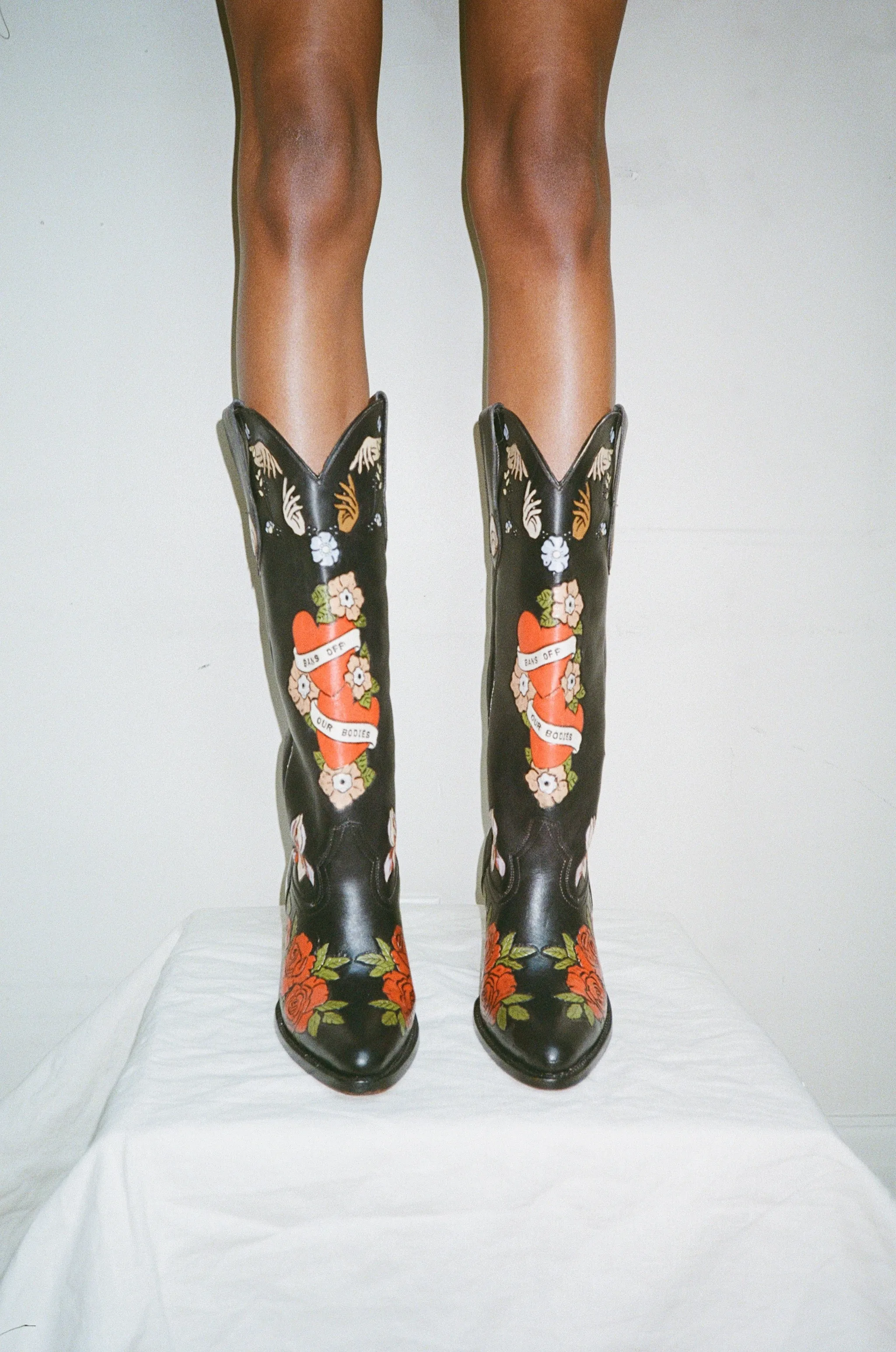 My Body My Choice Doodle Cowboy Boot in Midnight Brother Vellies