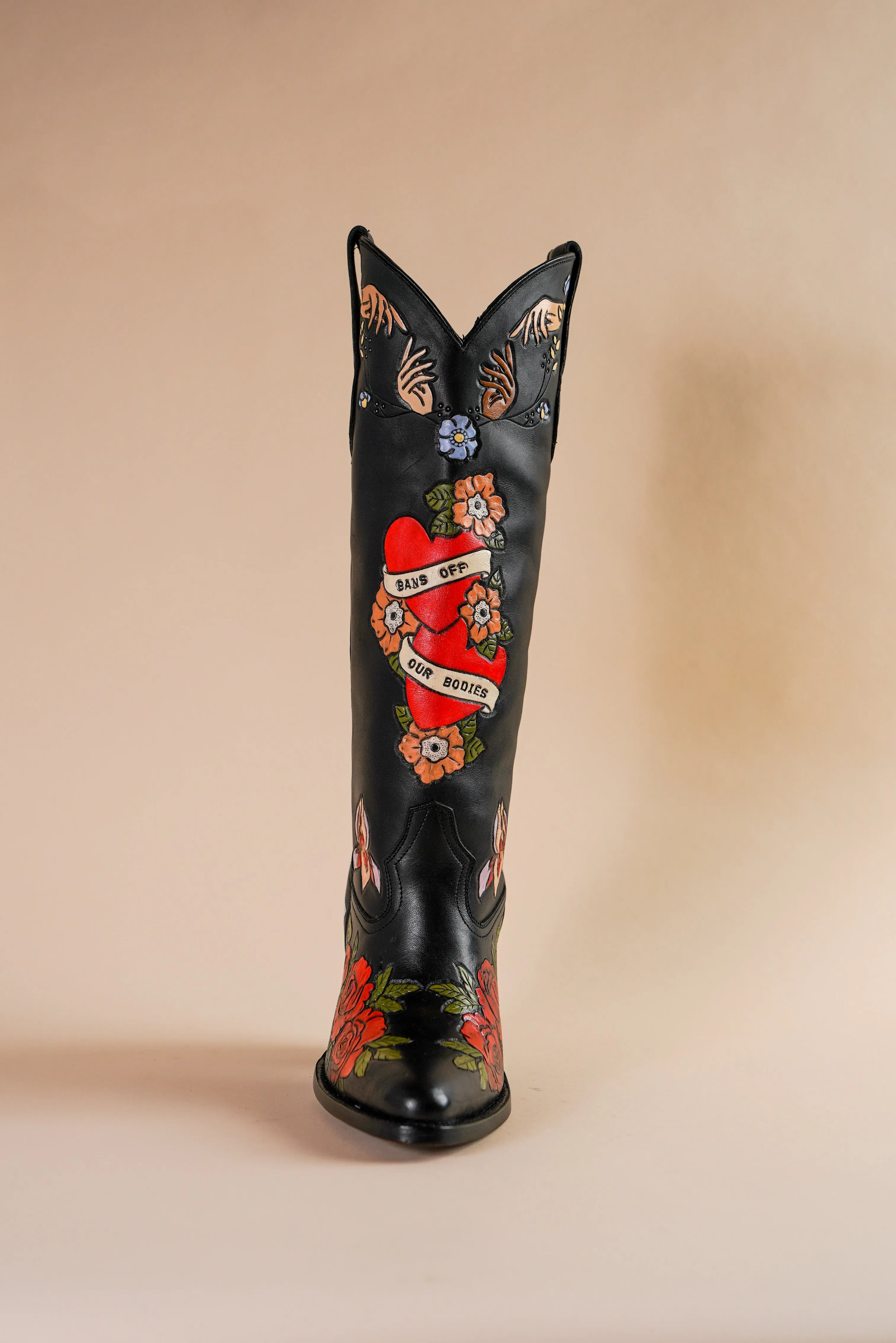 My Body My Choice Doodle Cowboy Boot in Midnight Brother Vellies