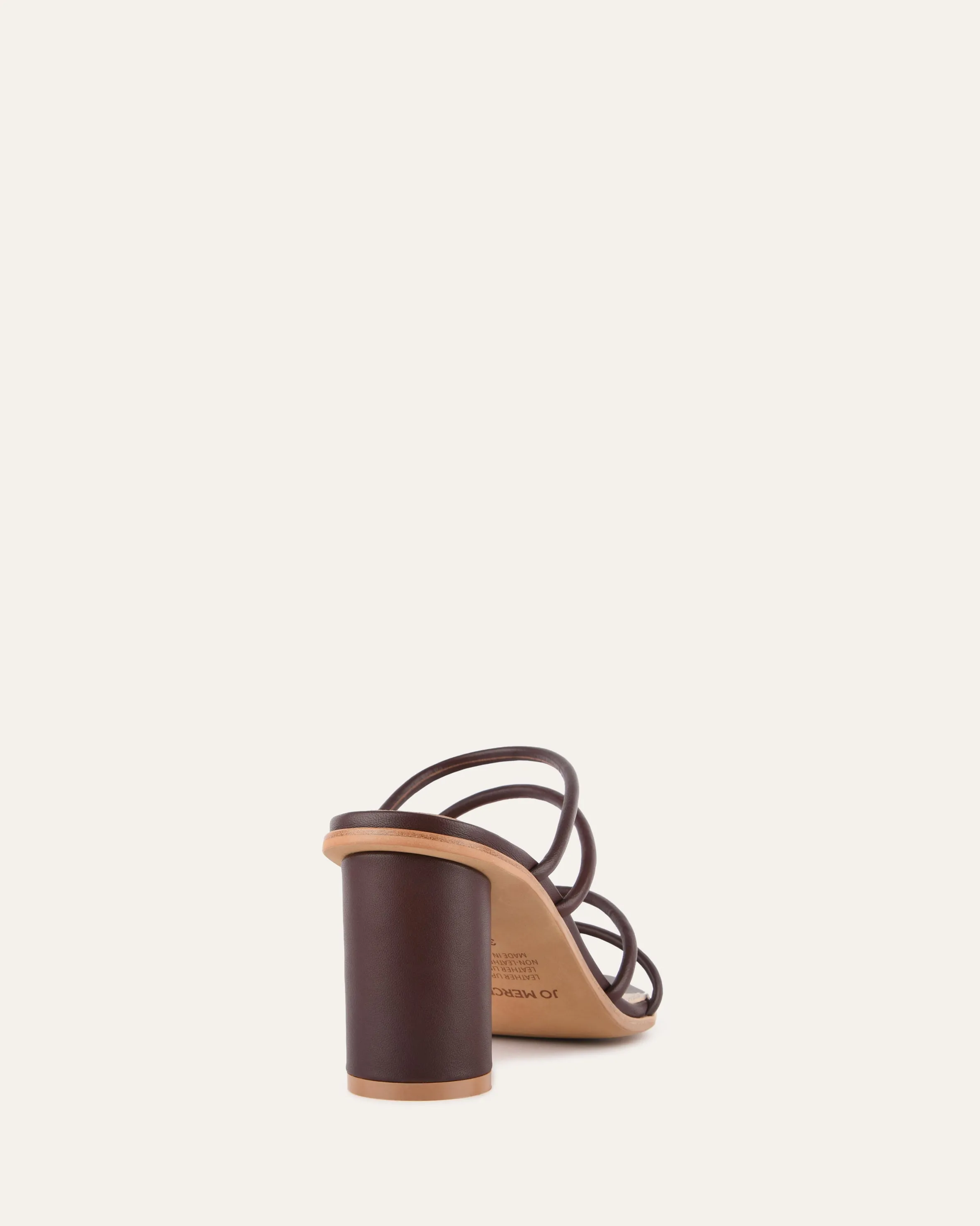 NAOMI MID HEEL SANDALS CHOCOLATE LEATHER Jo Mercer