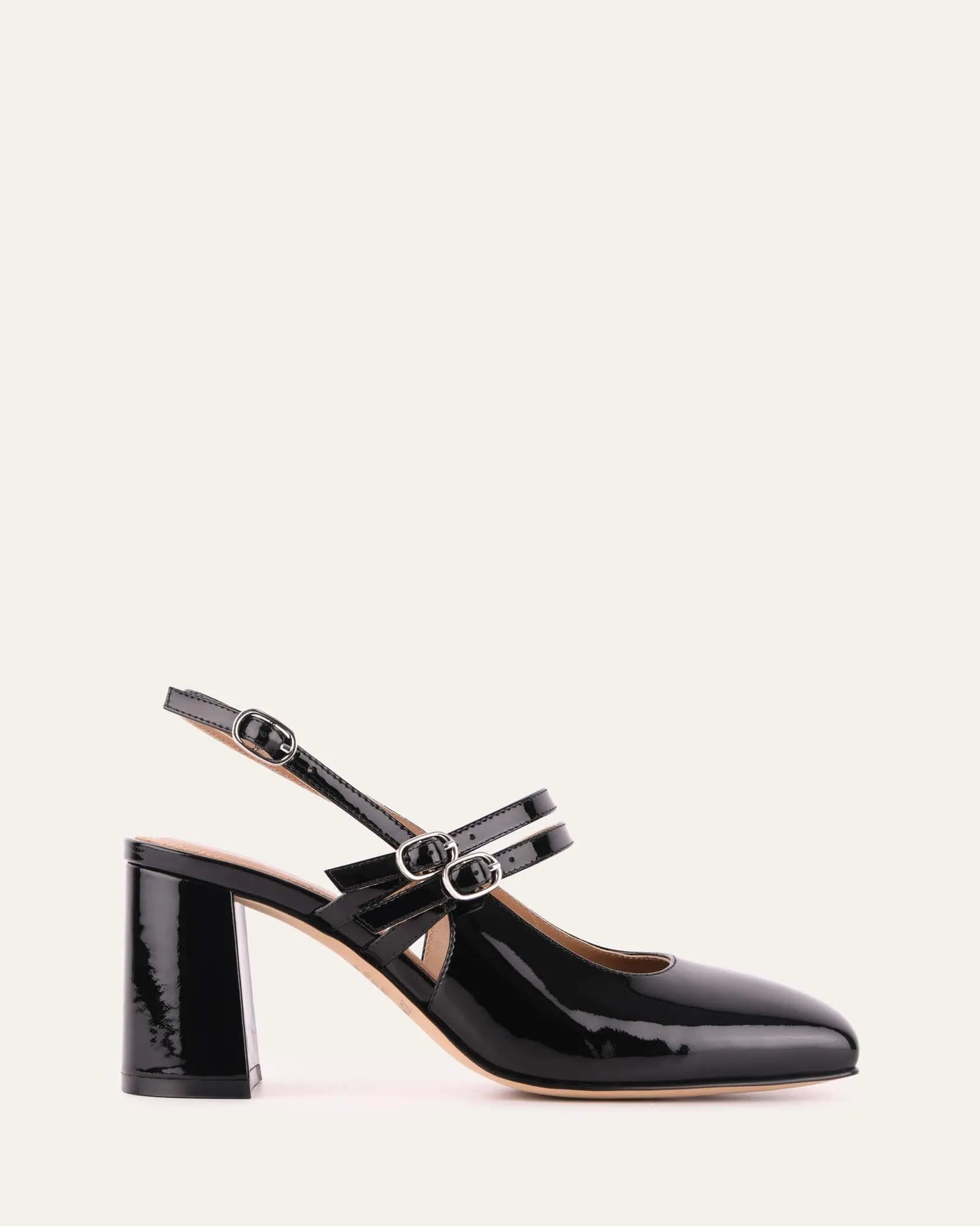 NATASHA MID HEELS BLACK PATENT Jo Mercer