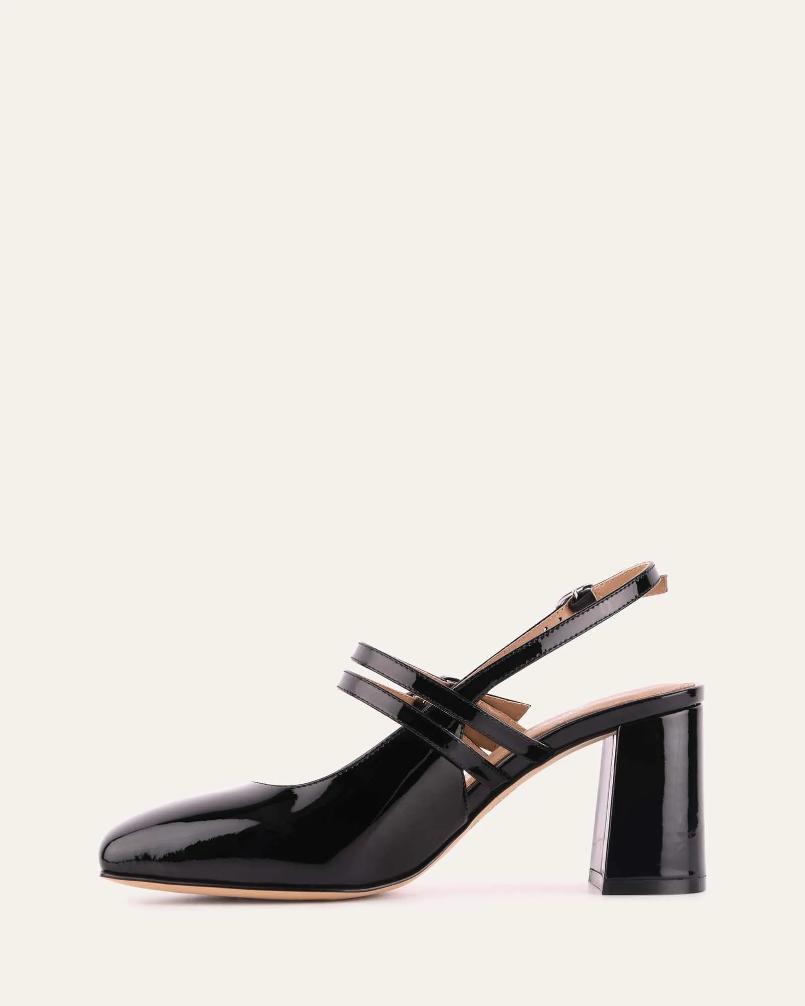 NATASHA MID HEELS BLACK PATENT Jo Mercer