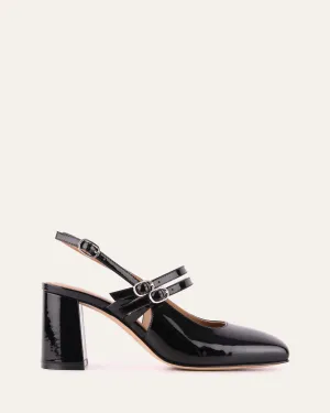 NATASHA MID HEELS BLACK PATENT Jo Mercer
