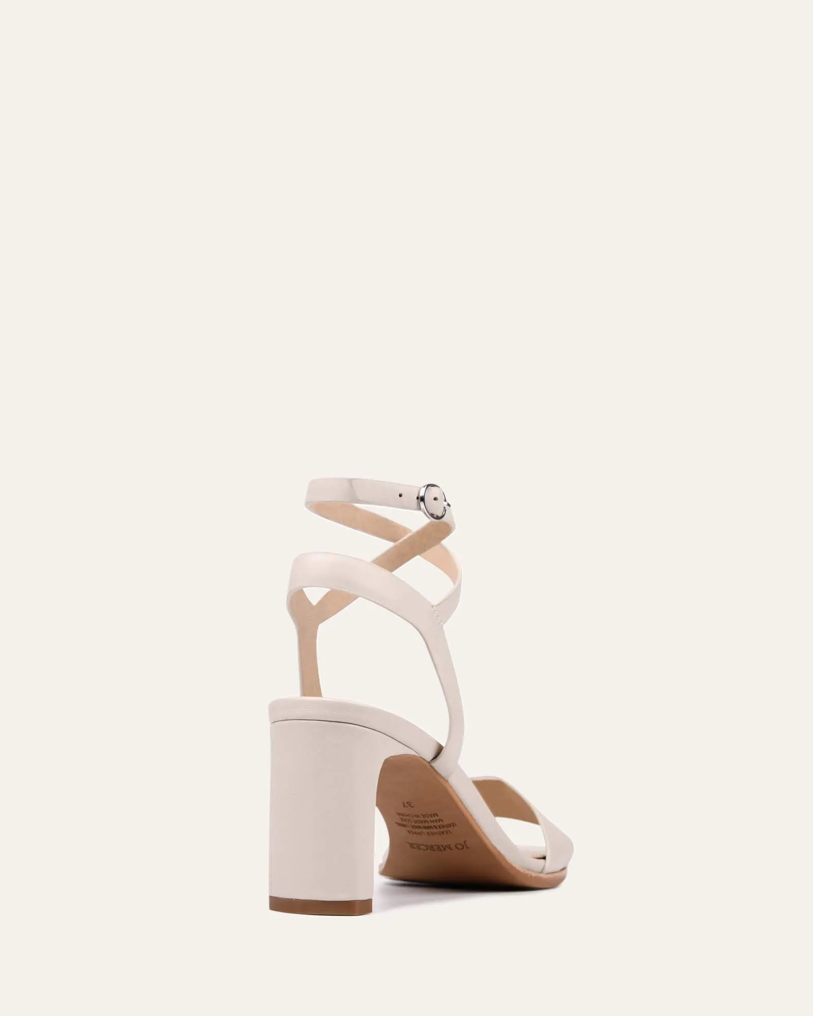NATSU MID HEEL SANDALS BONE LEATHER Jo Mercer