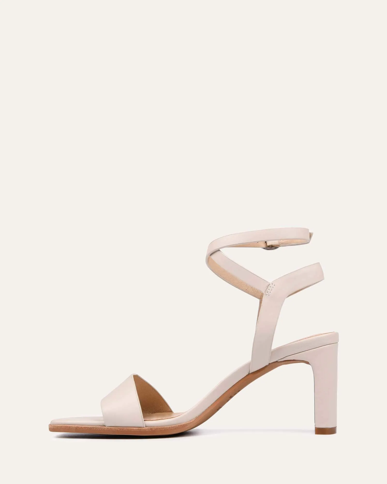 NATSU MID HEEL SANDALS BONE LEATHER Jo Mercer