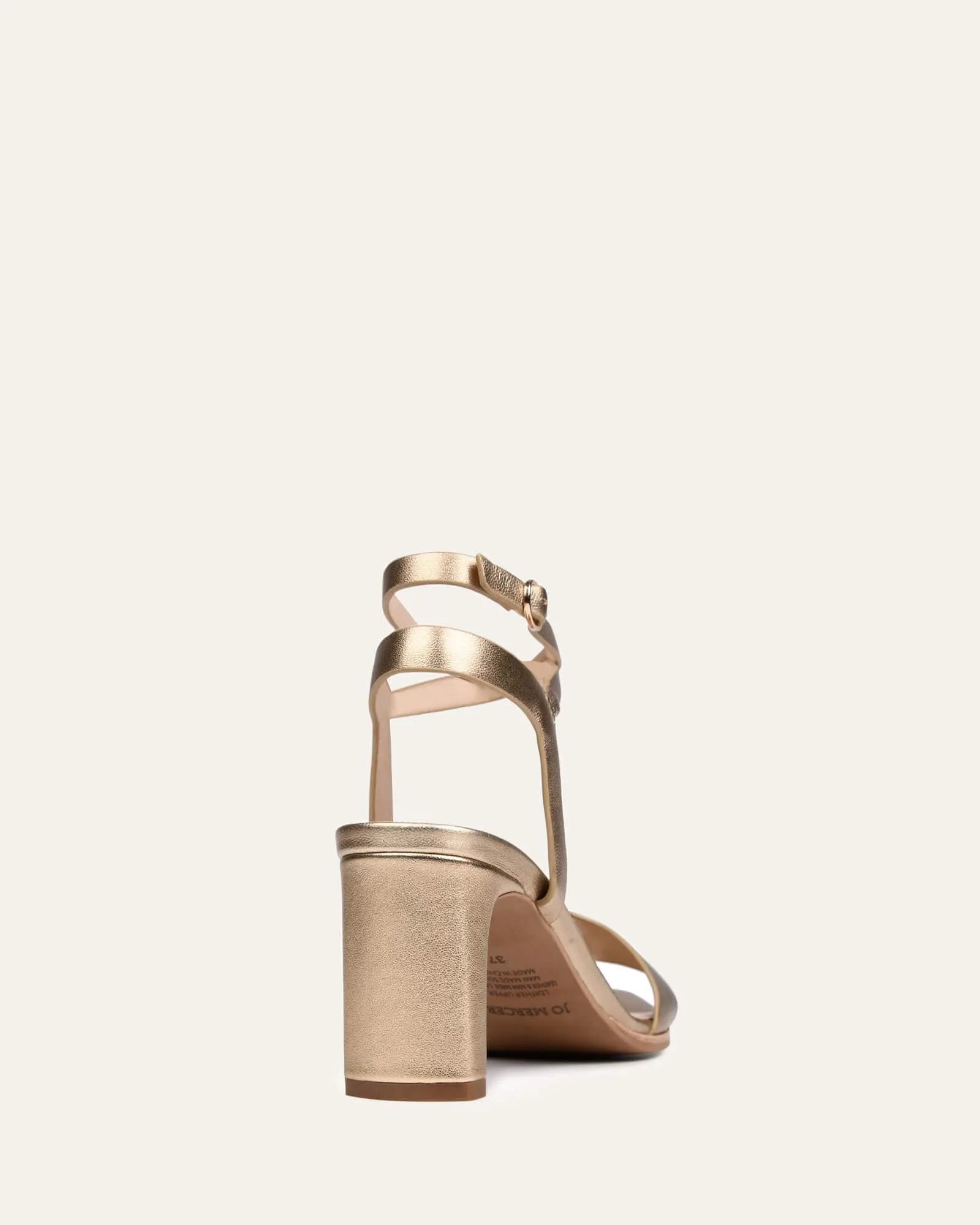 NATSU MID HEEL SANDALS SOFT GOLD LEATHER Jo Mercer