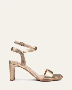 NATSU MID HEEL SANDALS SOFT GOLD LEATHER Jo Mercer