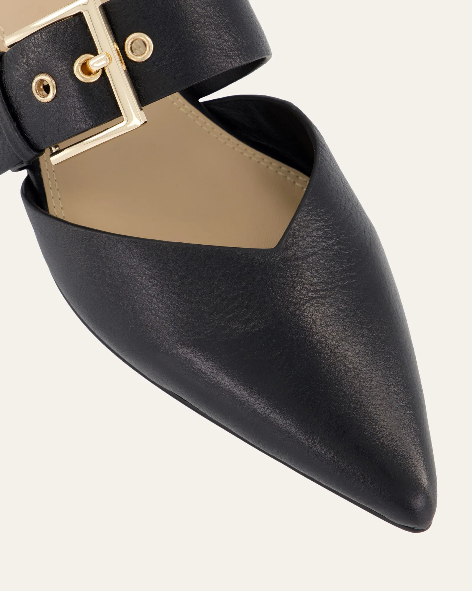 NEELA DRESS FLATS BLACK LEATHER Jo Mercer