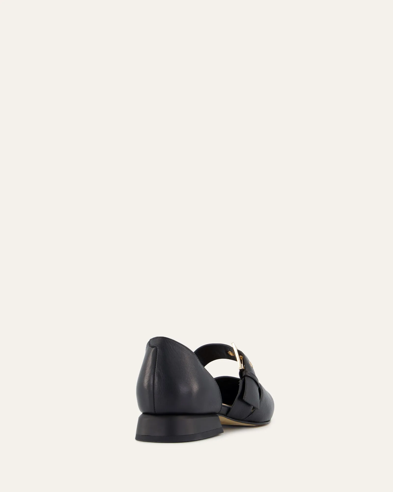 NEELA DRESS FLATS BLACK LEATHER Jo Mercer