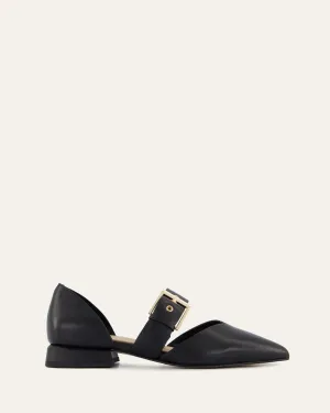NEELA DRESS FLATS BLACK LEATHER Jo Mercer