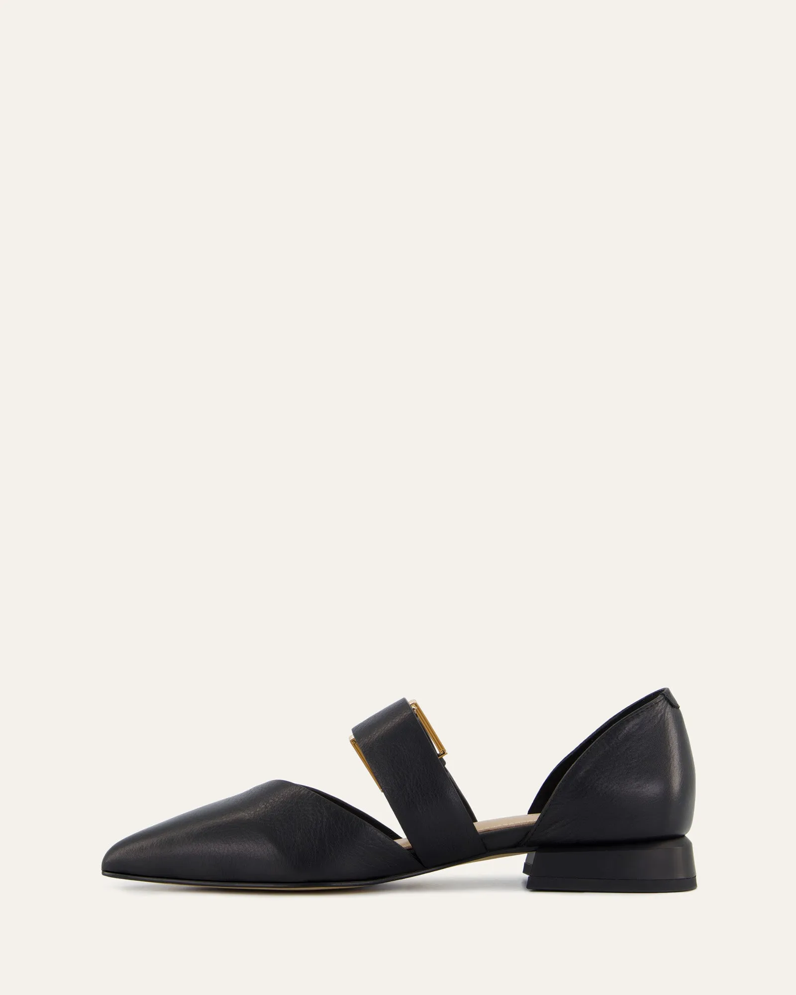 NEELA DRESS FLATS BLACK LEATHER Jo Mercer