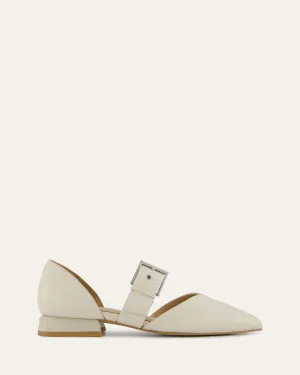 NEELA DRESS FLATS OFF WHITE LEATHER Jo Mercer