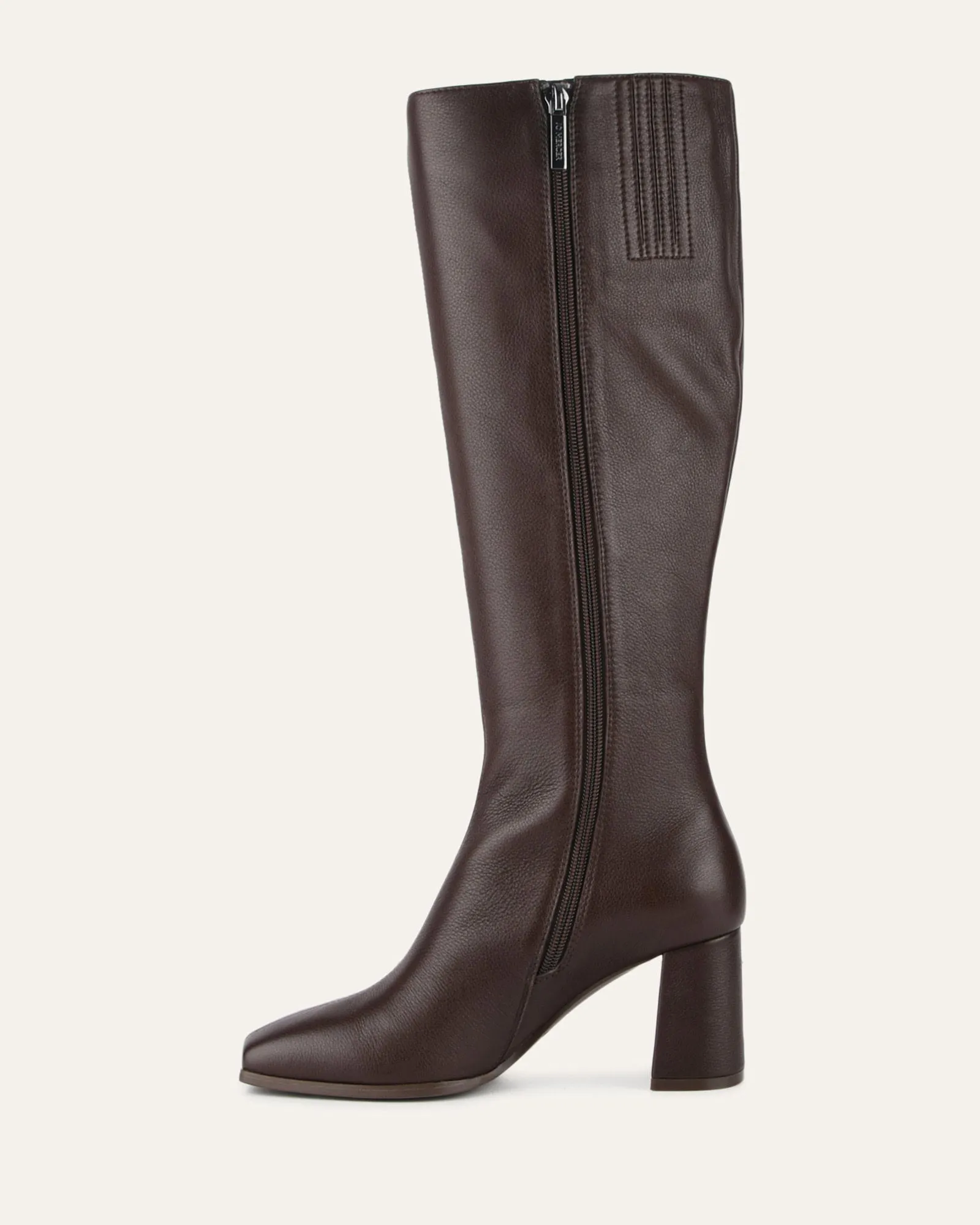 NELLIE KNEE BOOTS BITTER CHOC LEATHER Jo Mercer