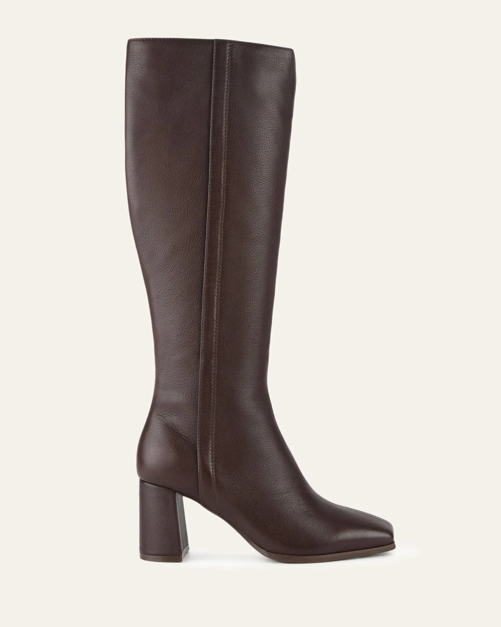 NELLIE KNEE BOOTS BITTER CHOC LEATHER Jo Mercer