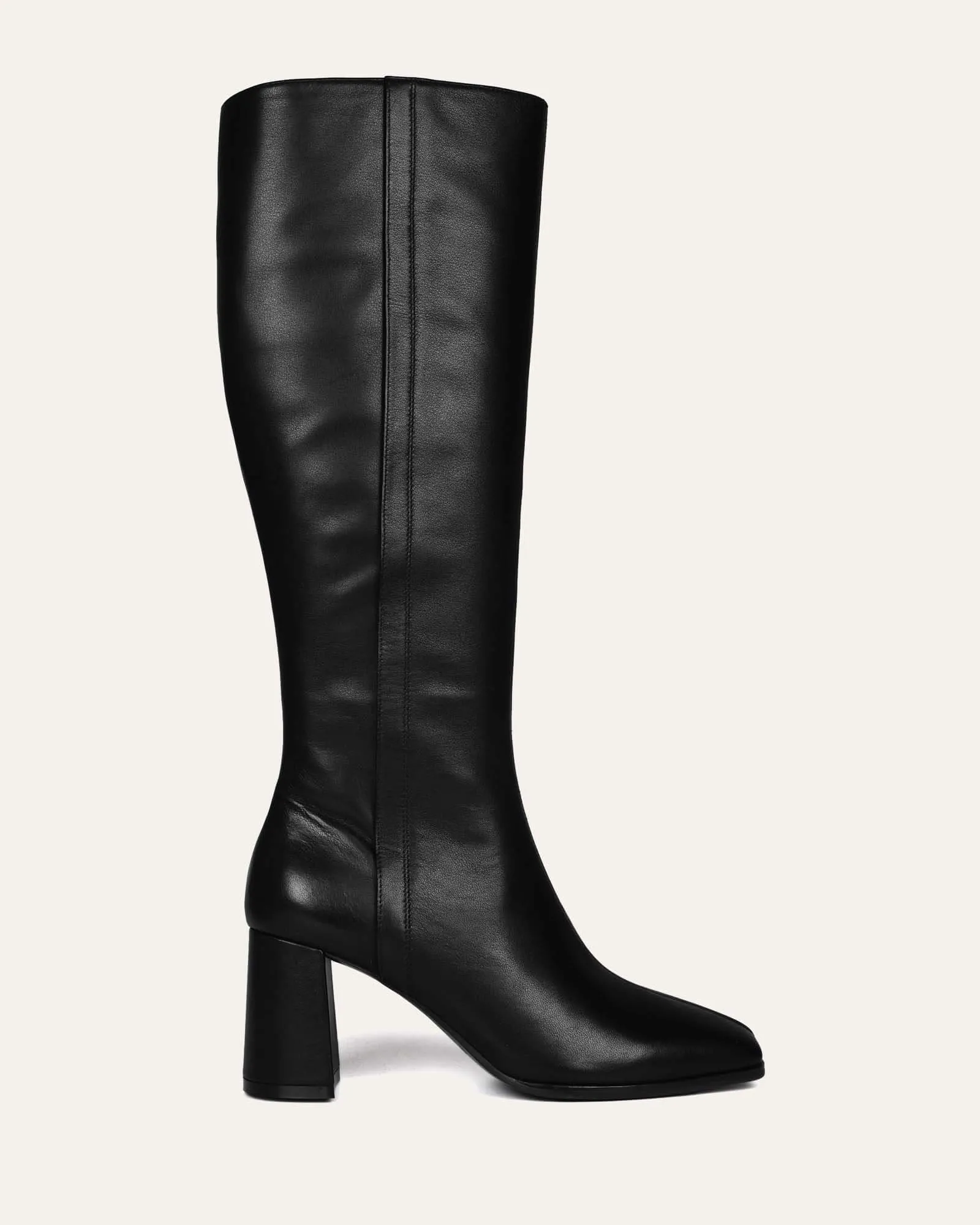 NELLIE KNEE BOOTS BLACK LEATHER Jo Mercer