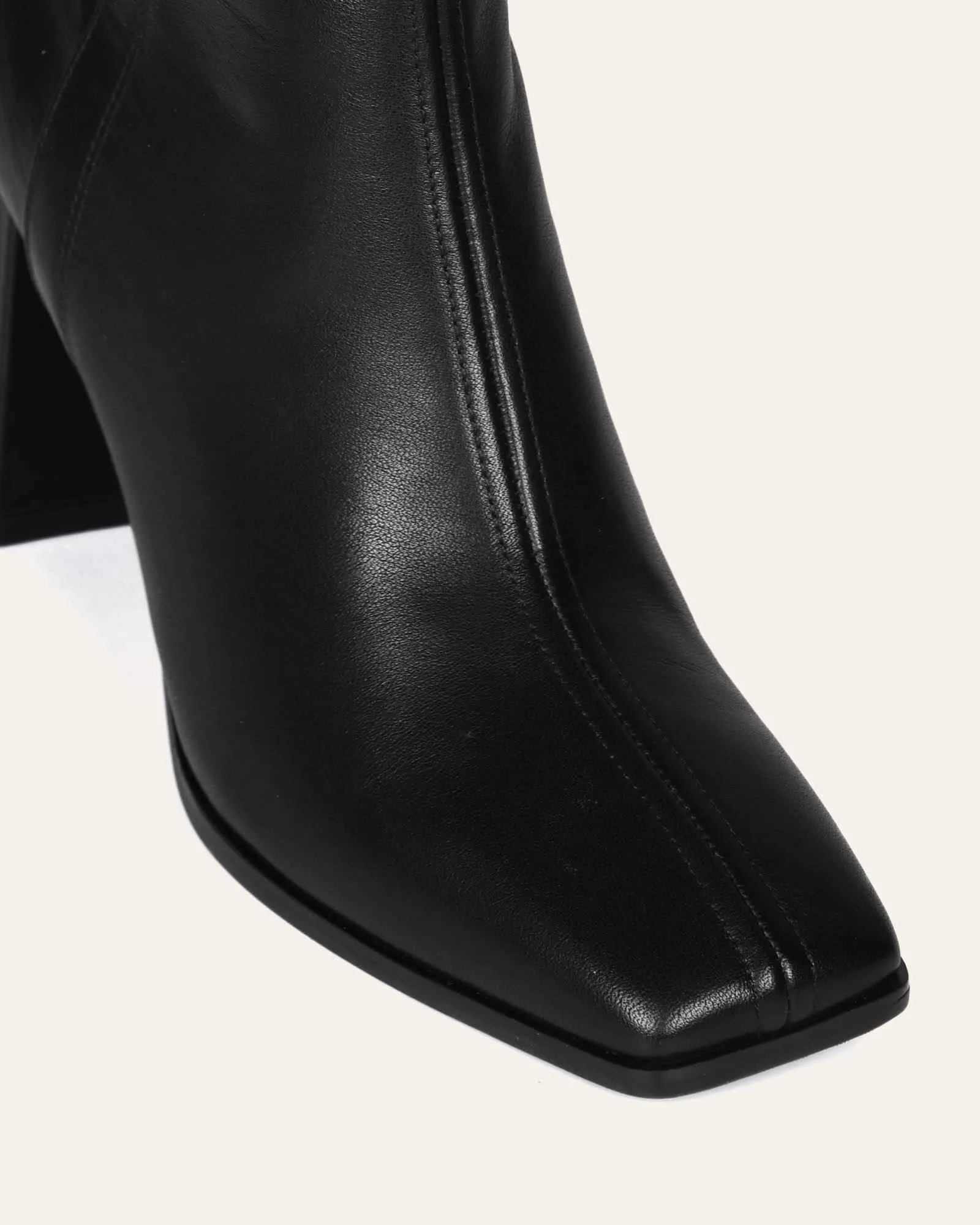 NELLIE KNEE BOOTS BLACK LEATHER Jo Mercer