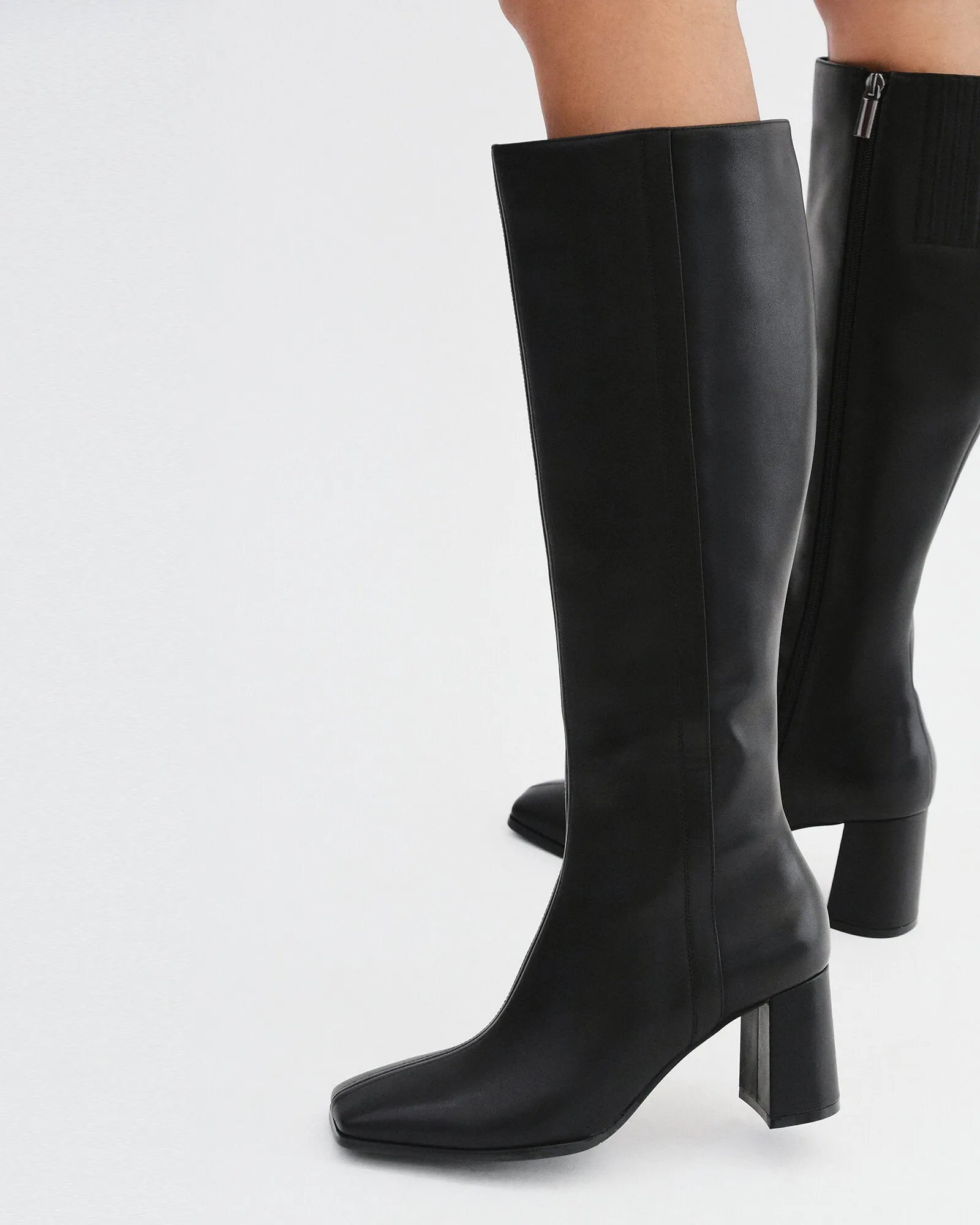 NELLIE KNEE BOOTS BLACK LEATHER Jo Mercer