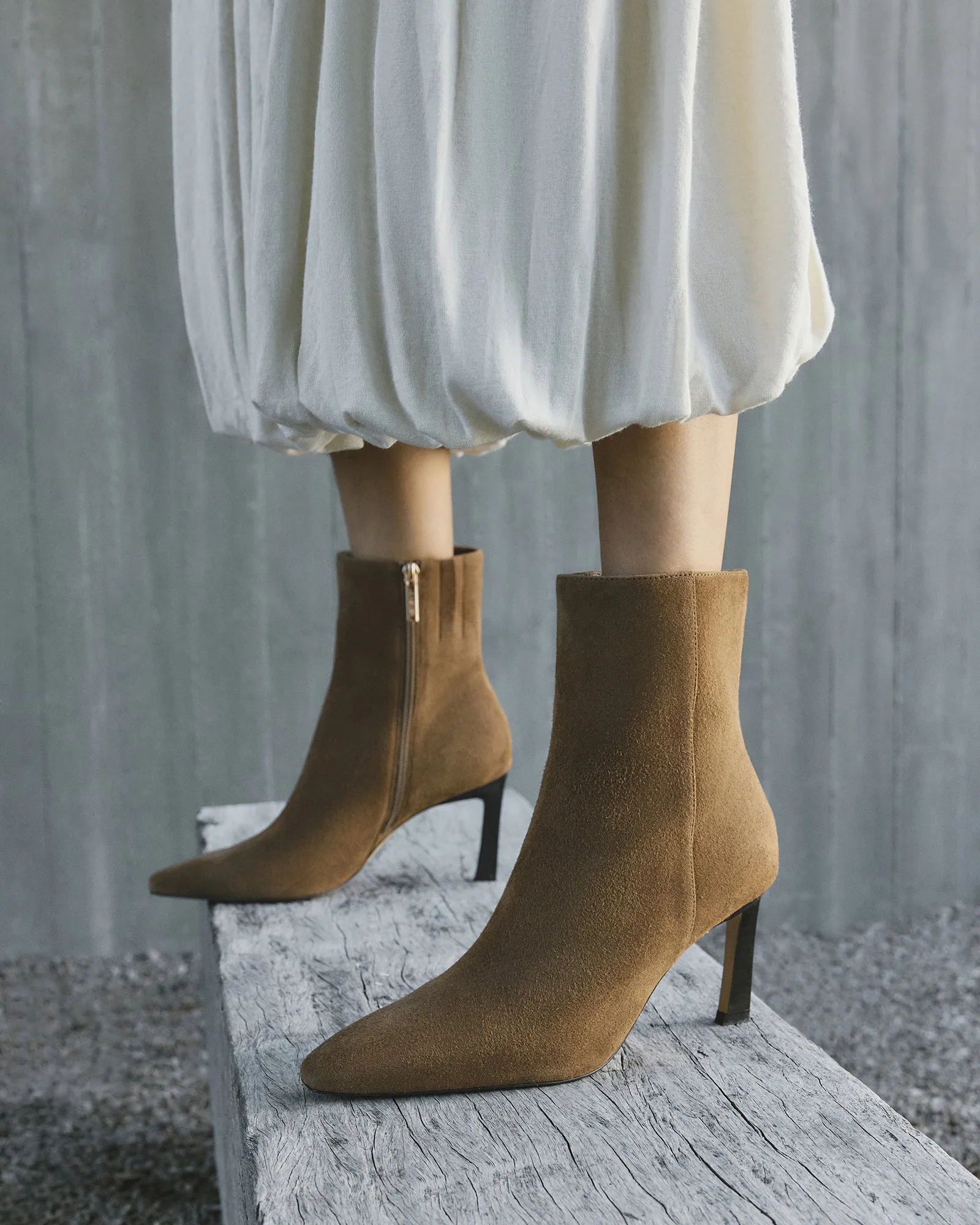NESSIE MID ANKLE BOOTS BISCUIT SUEDE Jo Mercer