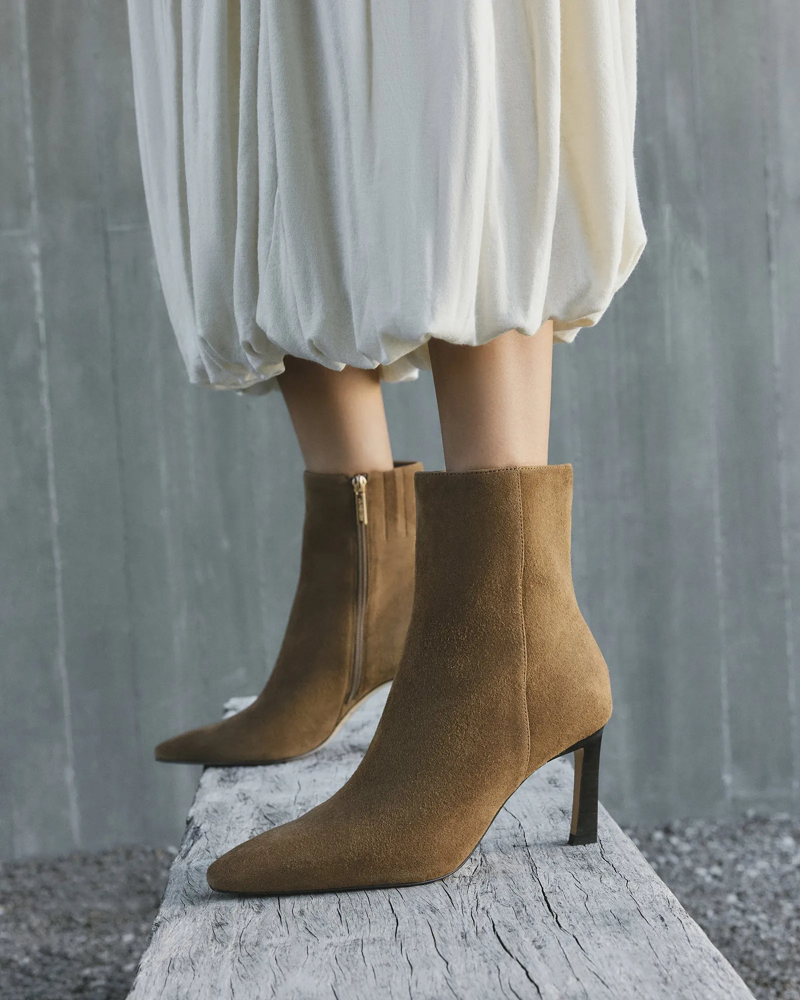 NESSIE MID ANKLE BOOTS BISCUIT SUEDE Jo Mercer