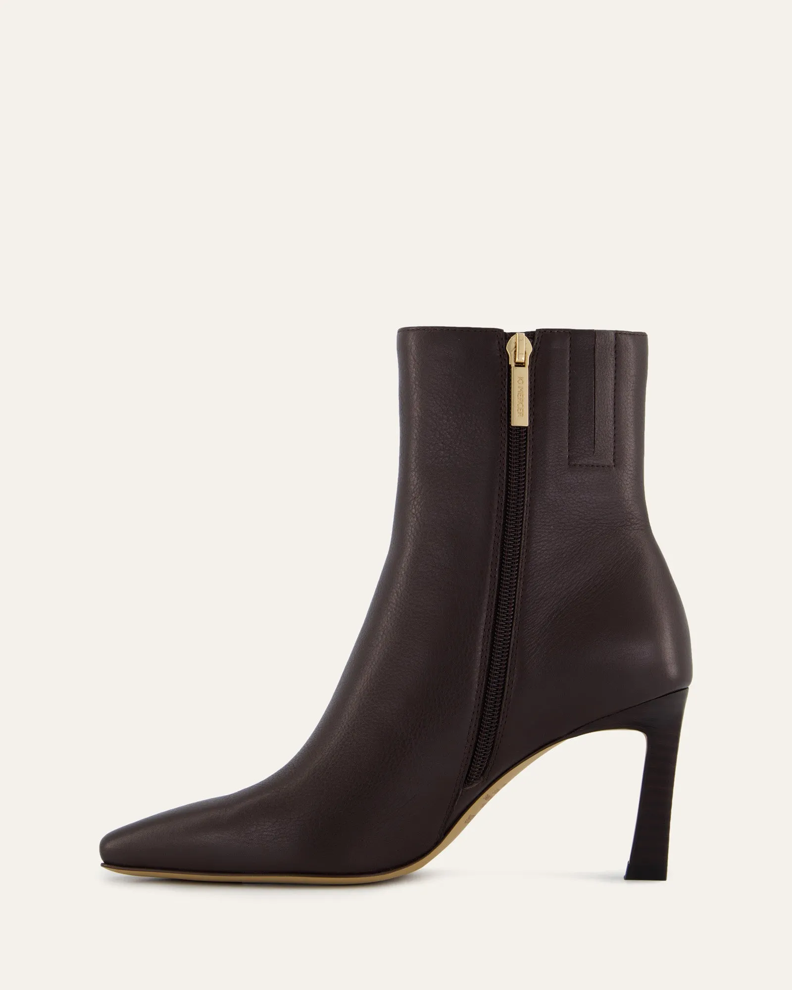 NESSIE MID ANKLE BOOTS BITTER CHOC LEATHER Jo Mercer