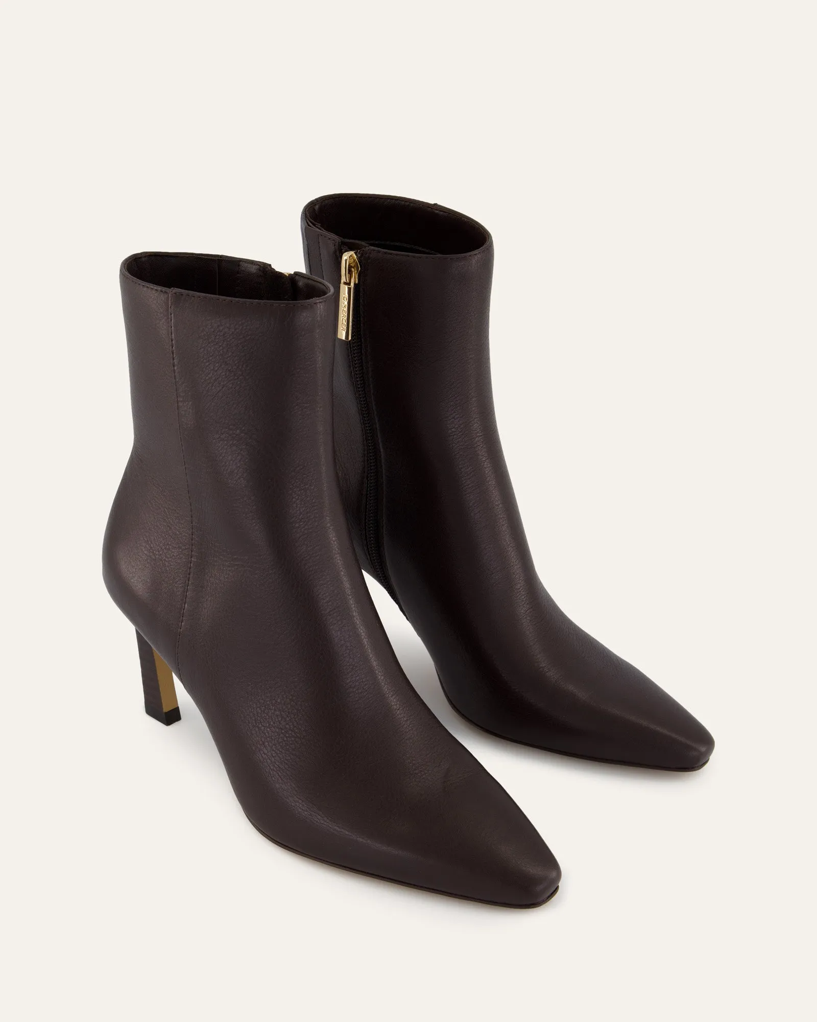 NESSIE MID ANKLE BOOTS BITTER CHOC LEATHER Jo Mercer