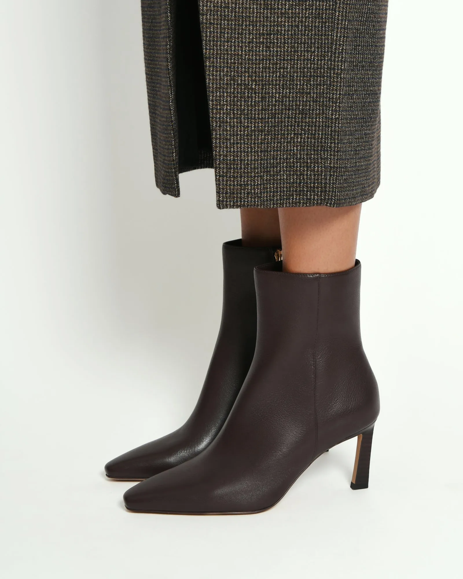 NESSIE MID ANKLE BOOTS BITTER CHOC LEATHER Jo Mercer