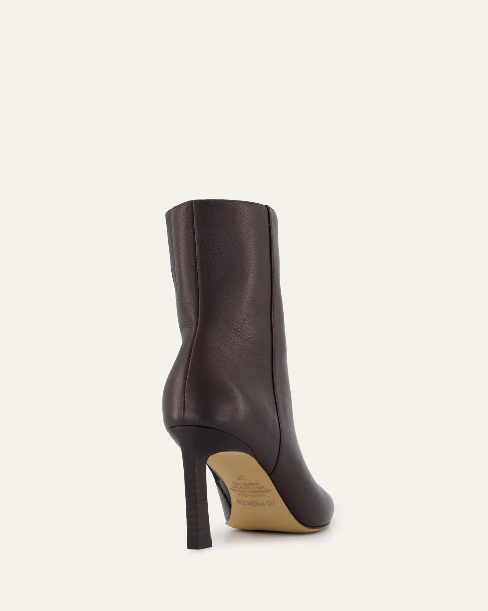 NESSIE MID ANKLE BOOTS BITTER CHOC LEATHER Jo Mercer