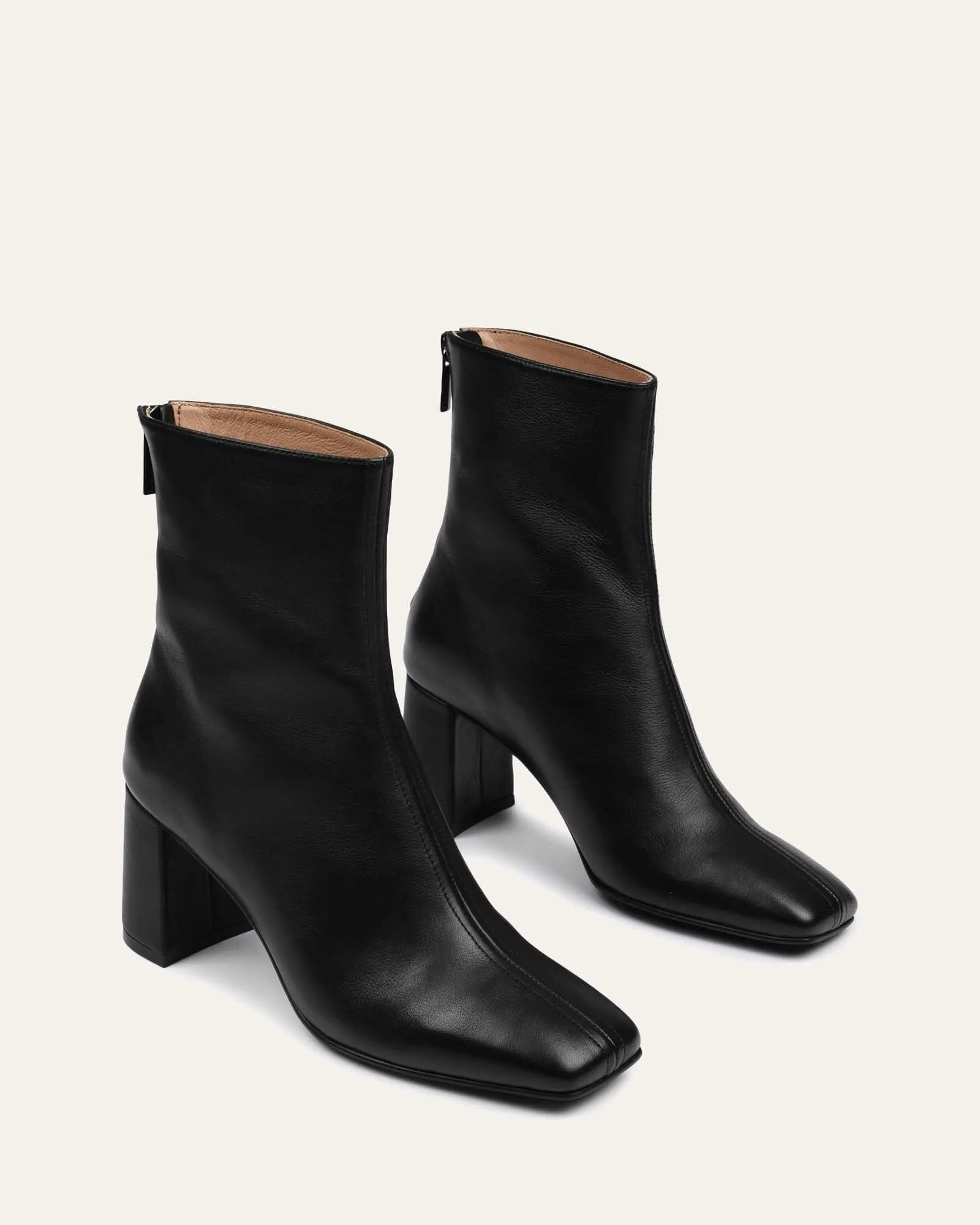 NEVADA MID ANKLE BOOTS BLACK LEATHER Jo Mercer
