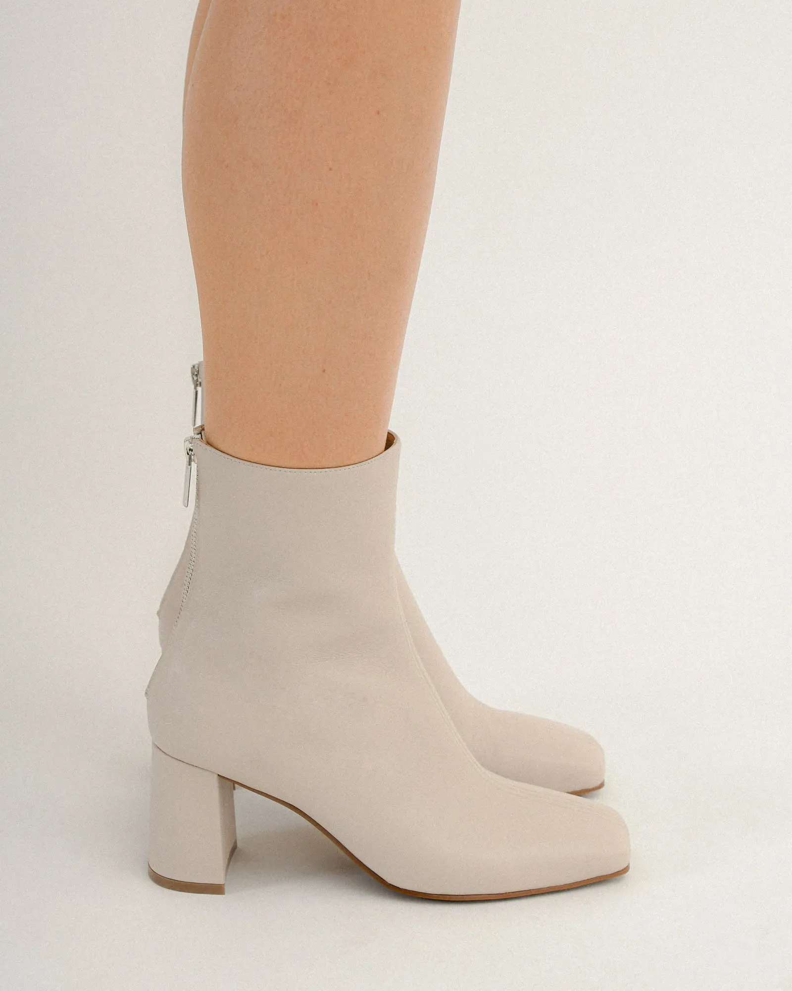 NEVADA MID ANKLE BOOTS BONE LEATHER Jo Mercer
