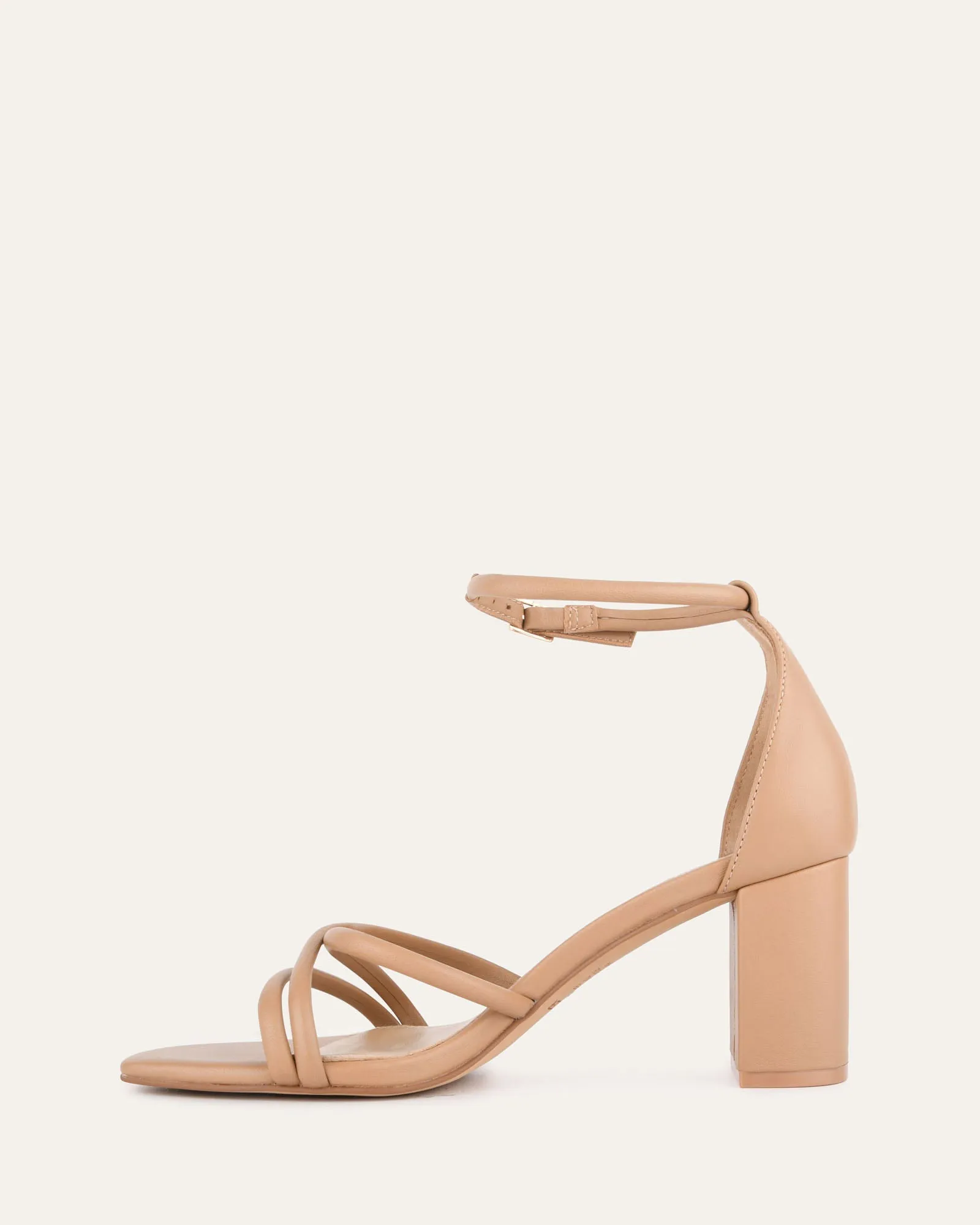 NICOLA MID HEEL SANDALS TAN LEATHER Jo Mercer