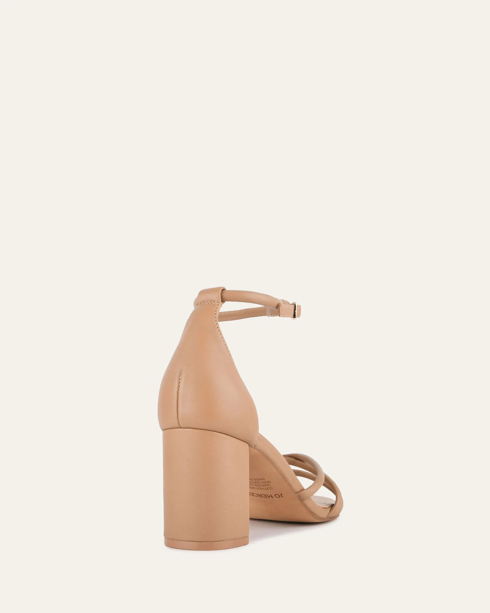 NICOLA MID HEEL SANDALS TAN LEATHER Jo Mercer