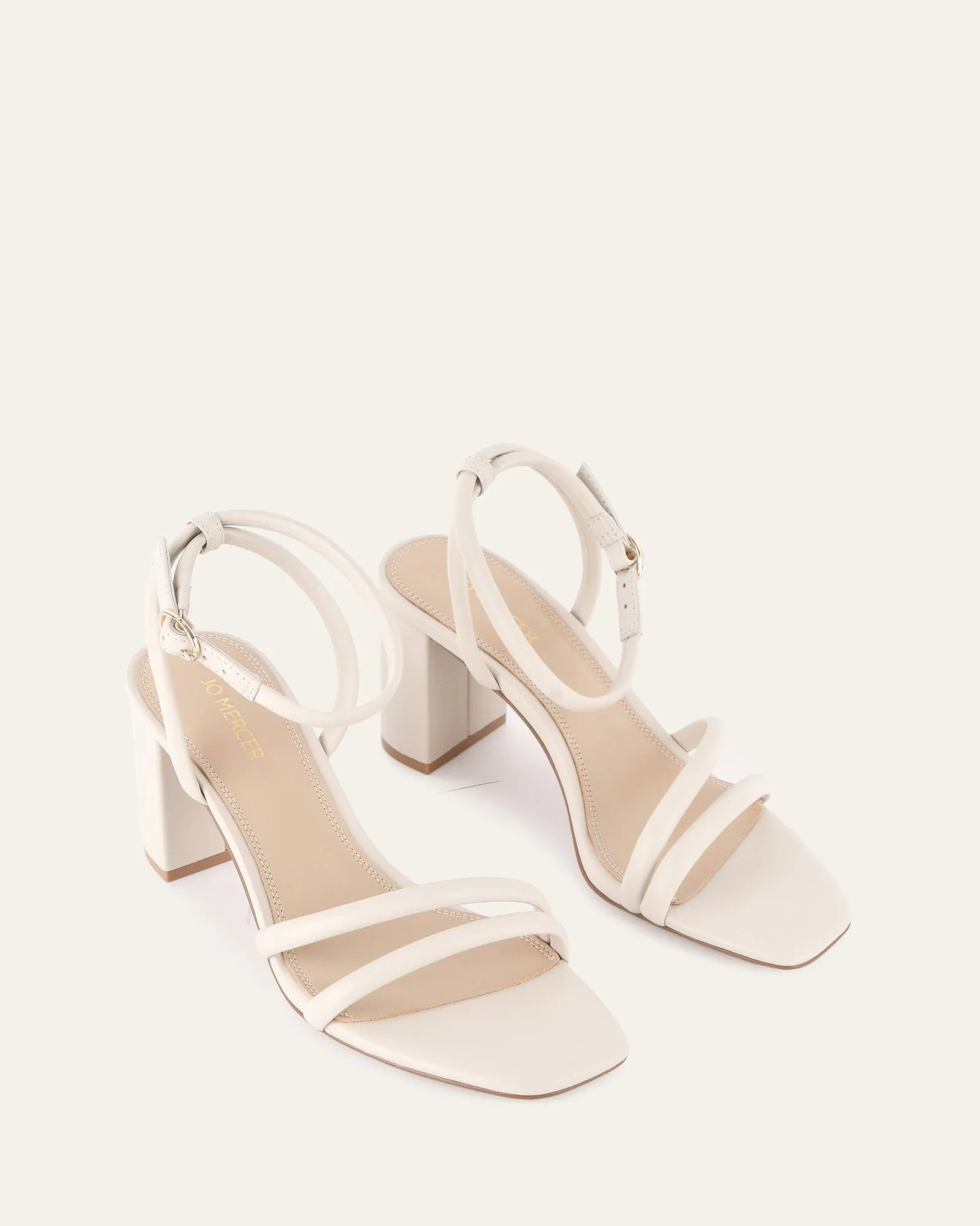 NINO HIGH HEEL SANDALS OFF WHITE LEATHER Jo Mercer