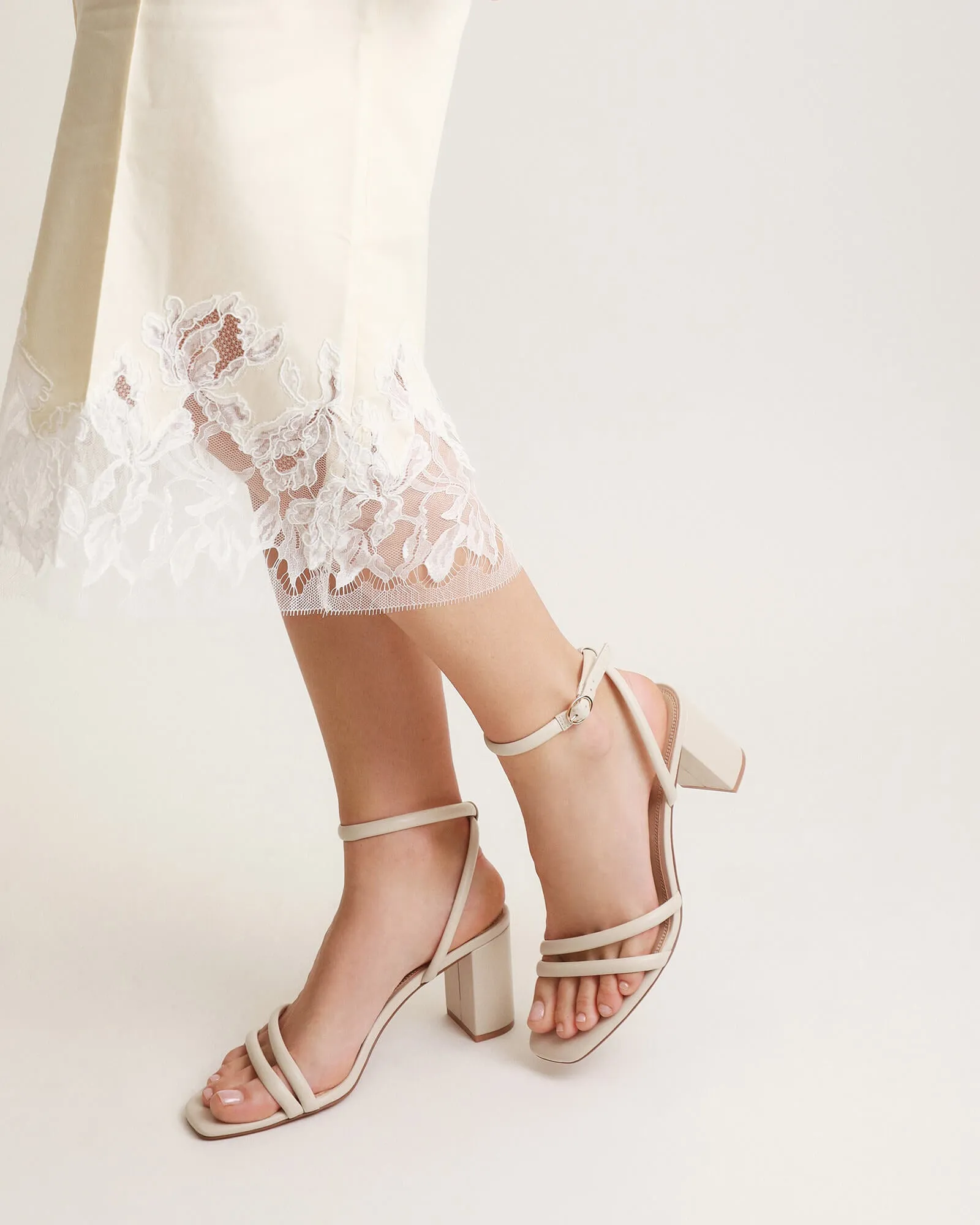 NINO HIGH HEEL SANDALS OFF WHITE LEATHER Jo Mercer