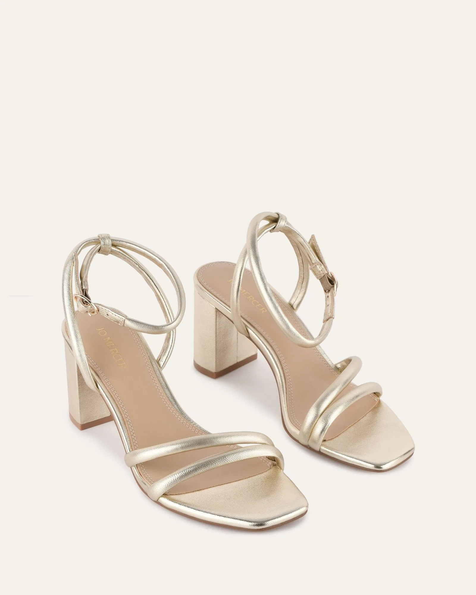 NINO HIGH HEEL SANDALS SOFT GOLD LEATHER Jo Mercer