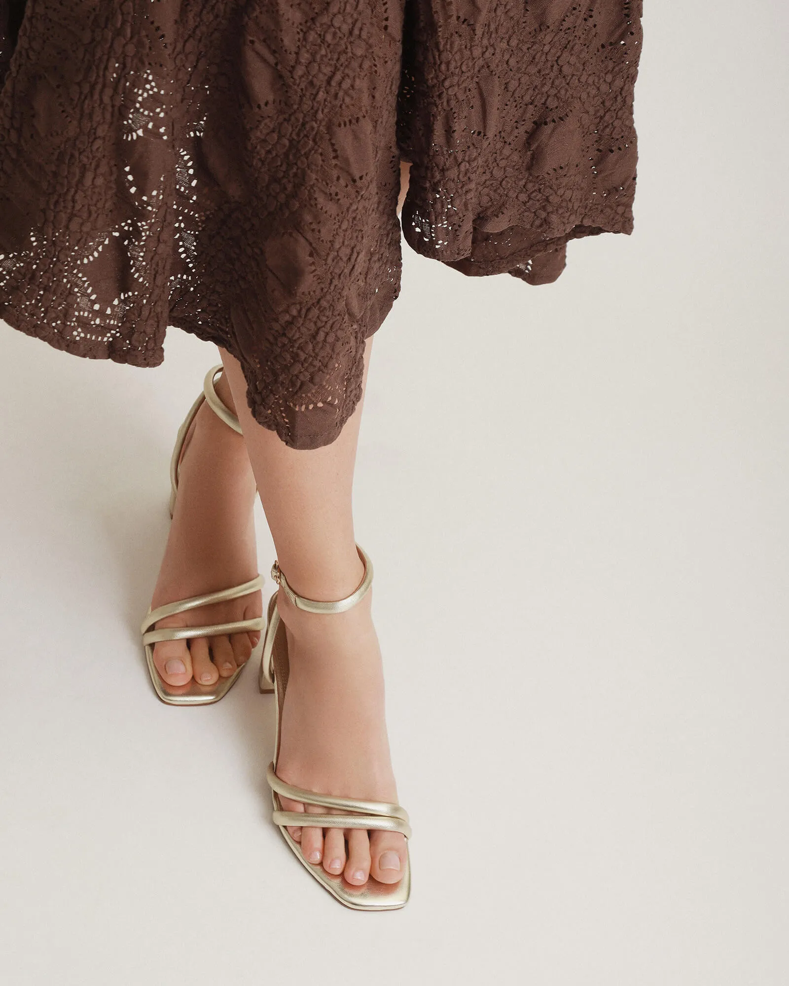 NINO HIGH HEEL SANDALS SOFT GOLD LEATHER Jo Mercer