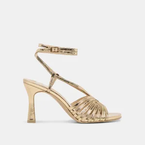 NIVANA HEELS GOLD DISTRESSED LEATHER Dolce Vita
