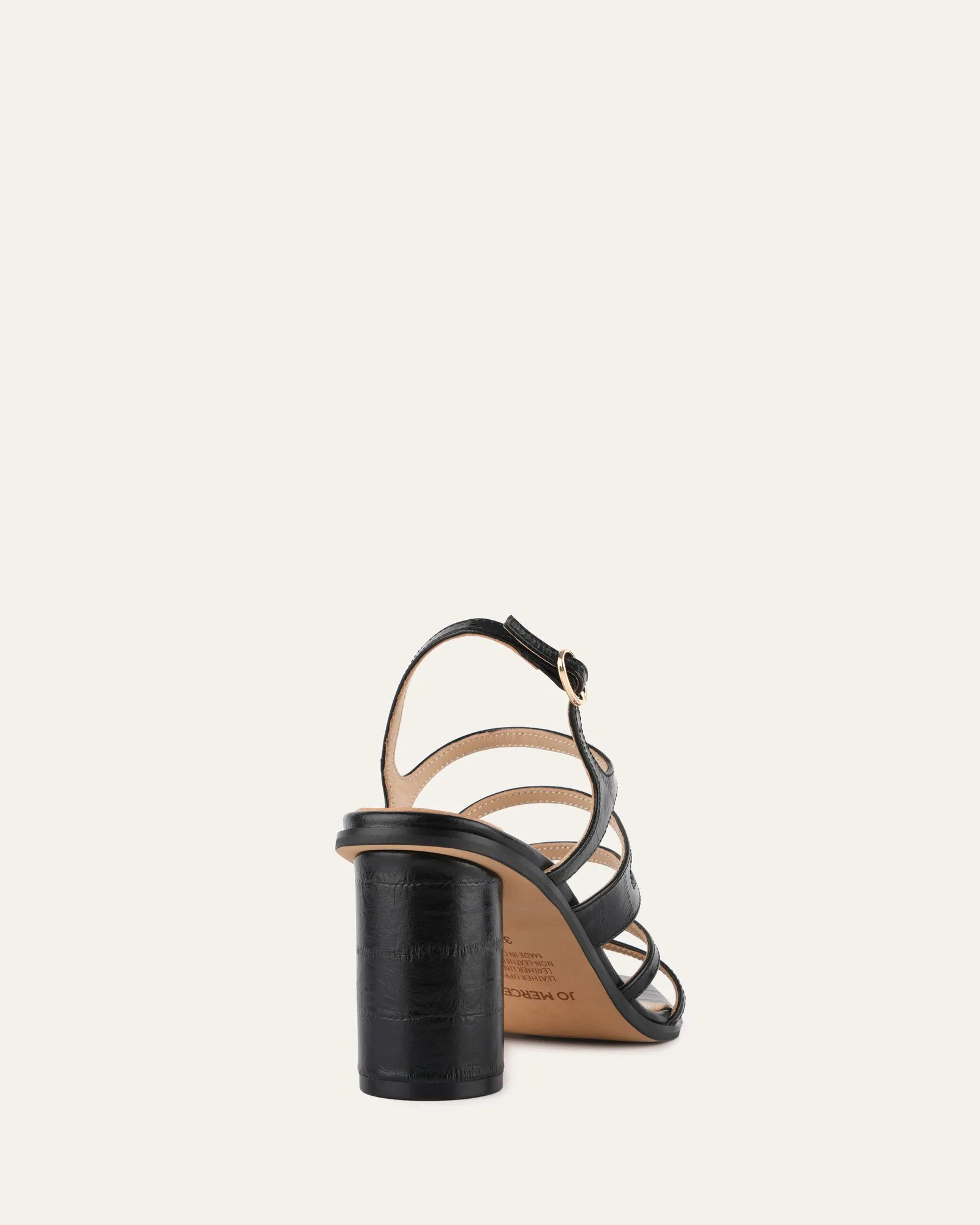 NOBU HIGH HEEL SANDALS BLACK SHINY LIZARD Jo Mercer