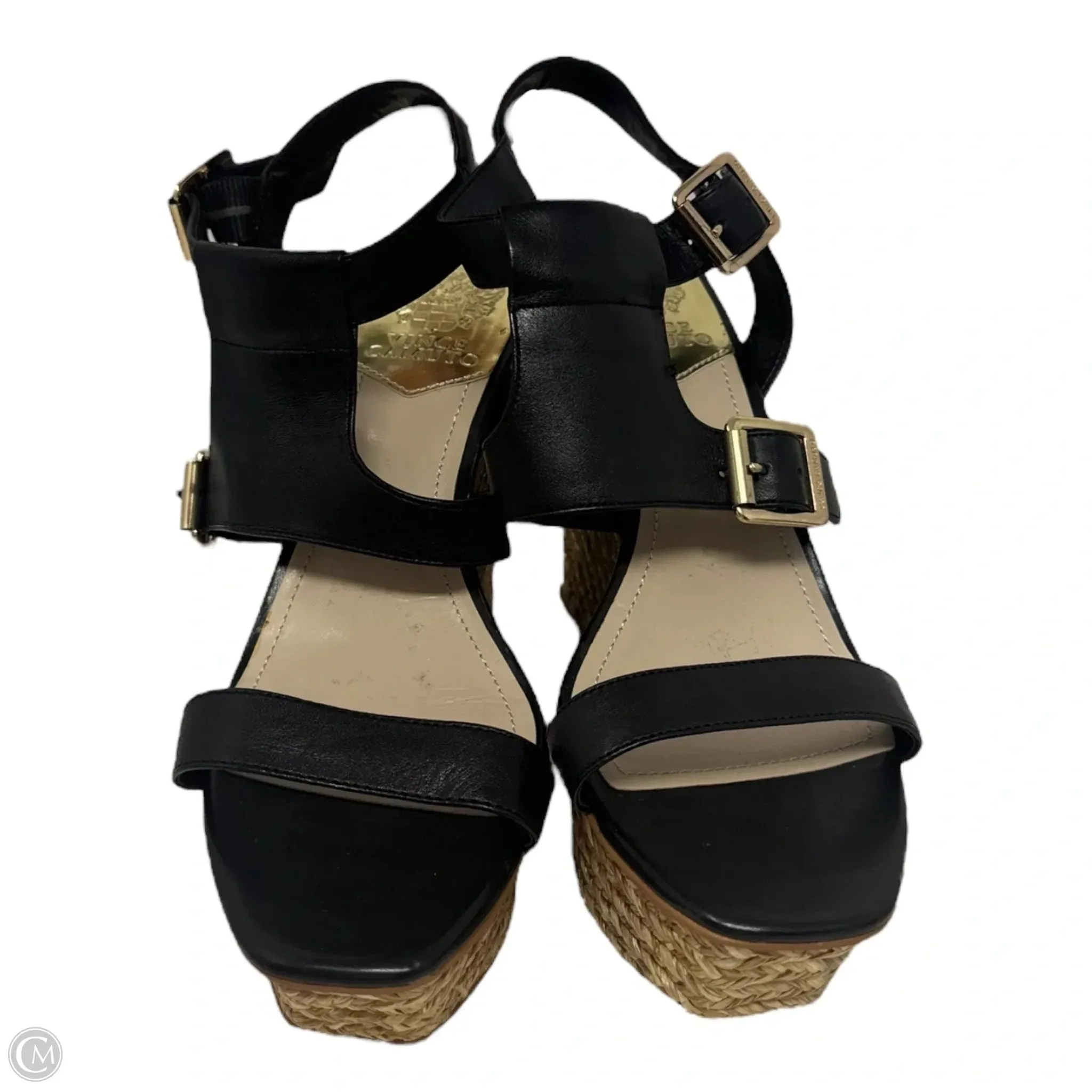Noli Espadrille Wedge Sandals By Vince Camuto In Black, Size: 8
