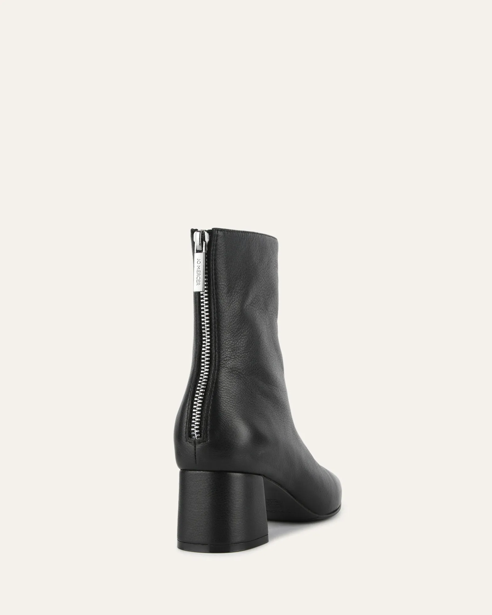 NORI MID ANKLE BOOTS BLACK LEATHER Jo Mercer