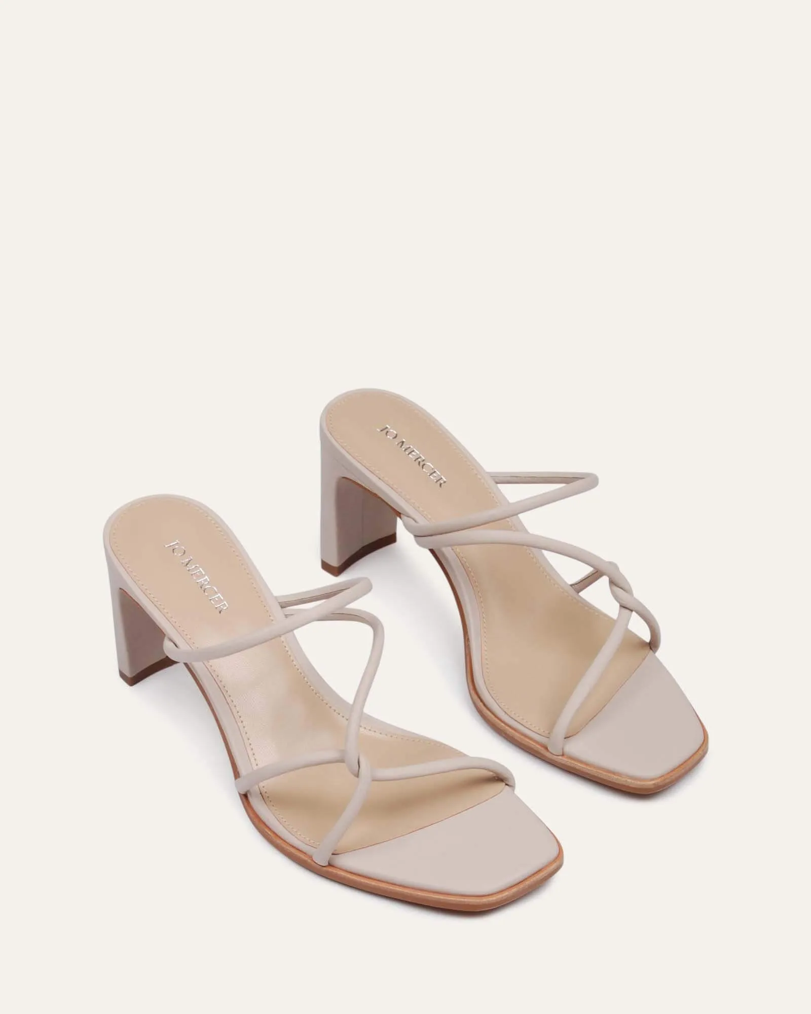 NOVI MID HEEL SANDALS BONE LEATHER Jo Mercer