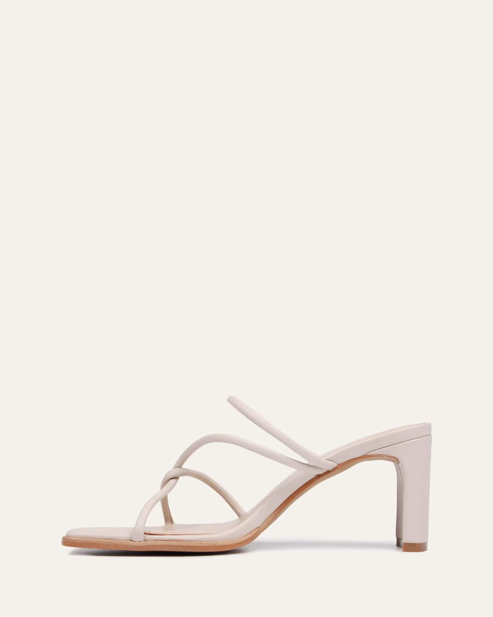 NOVI MID HEEL SANDALS BONE LEATHER Jo Mercer