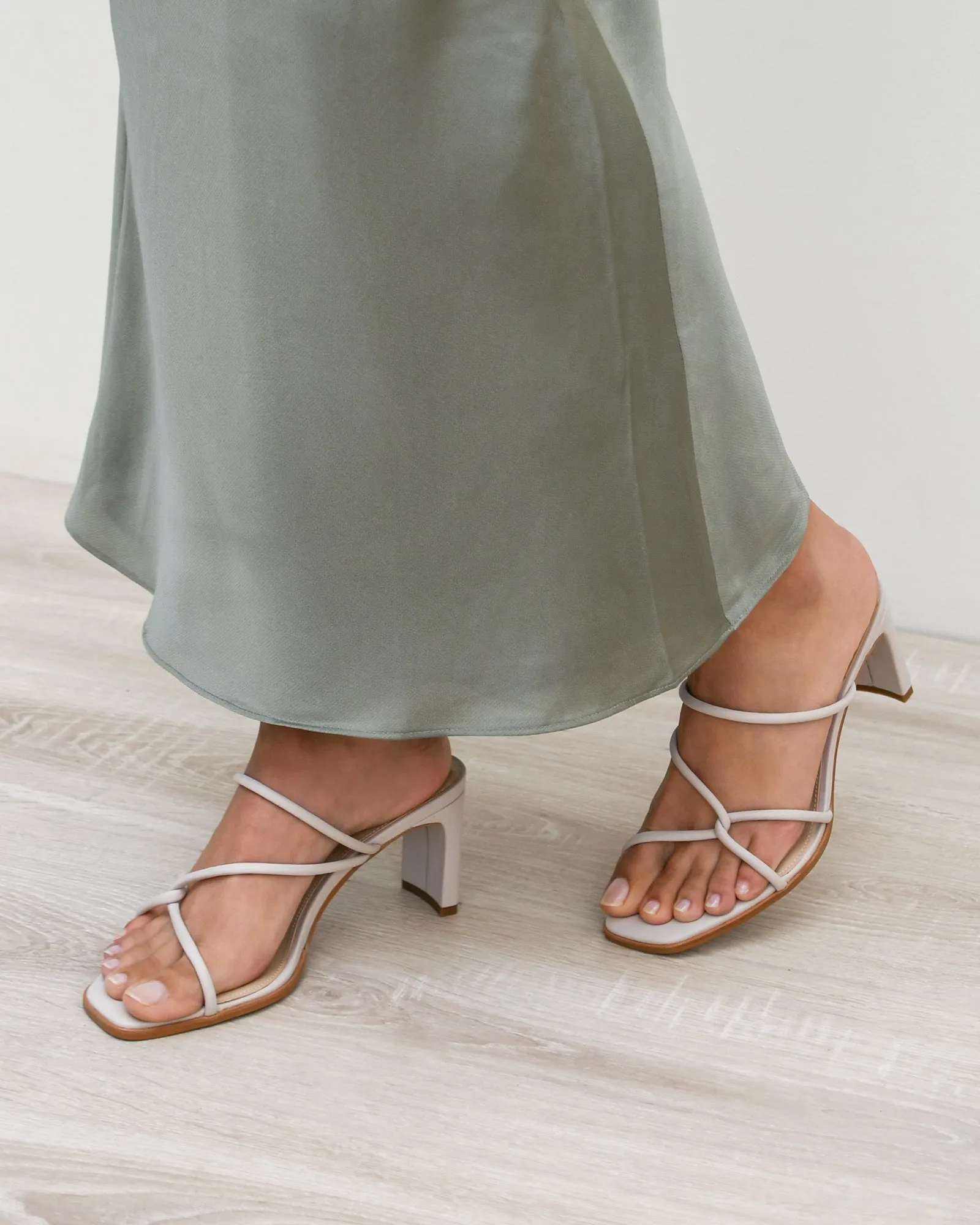 NOVI MID HEEL SANDALS BONE LEATHER Jo Mercer