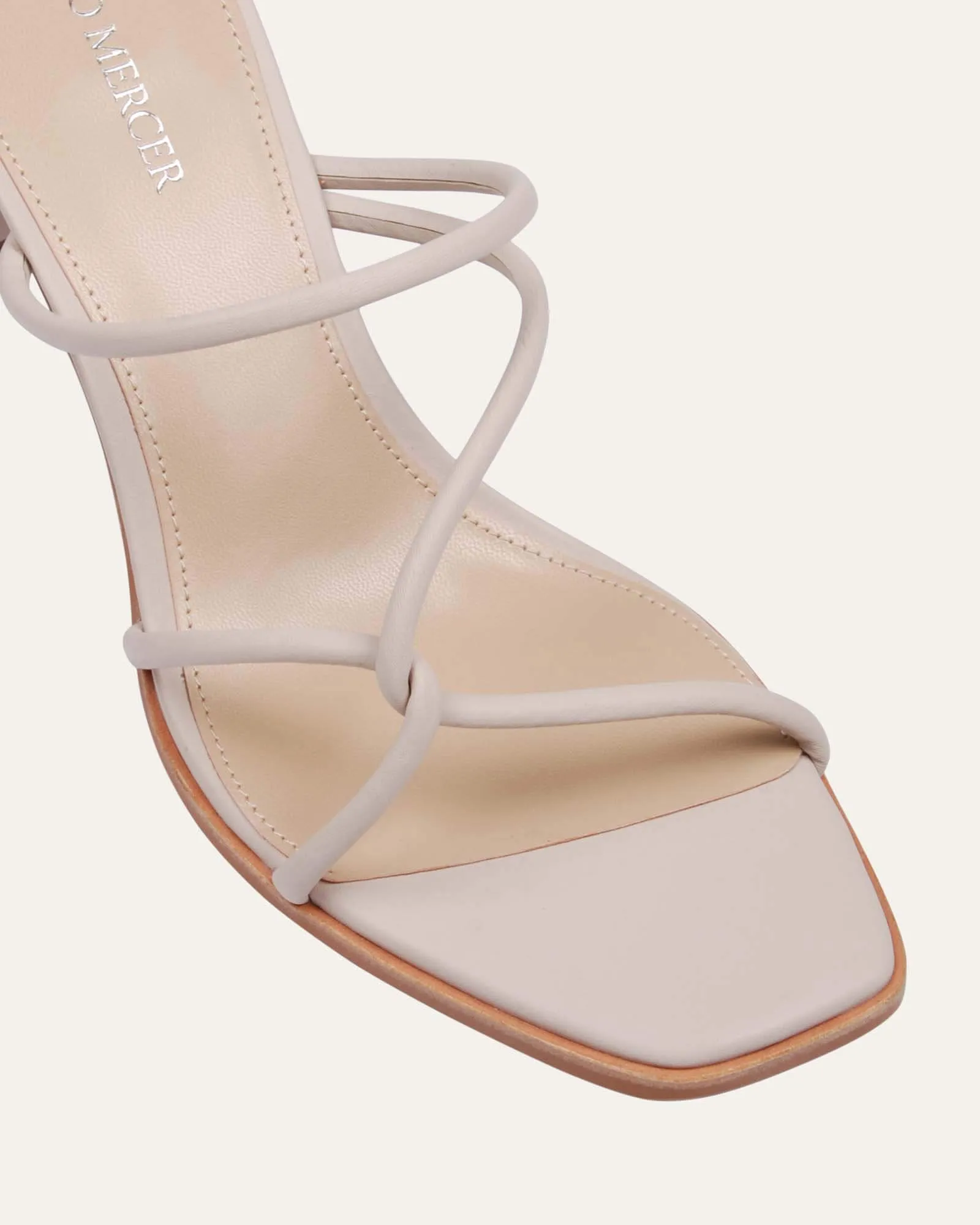 NOVI MID HEEL SANDALS BONE LEATHER Jo Mercer