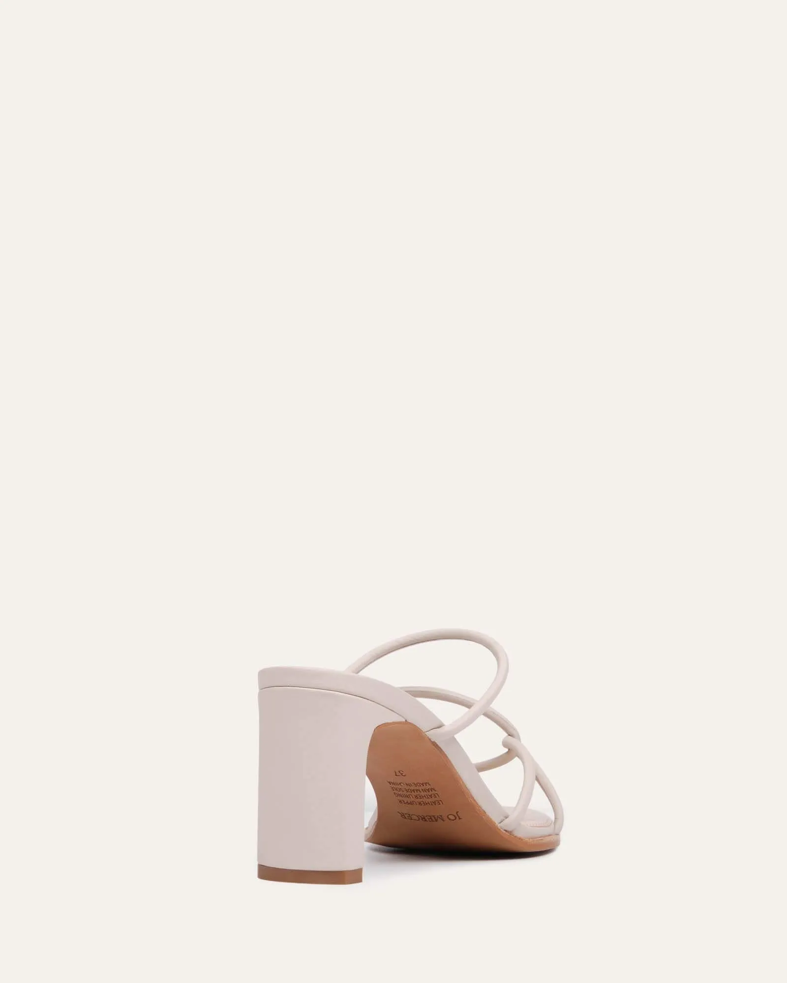 NOVI MID HEEL SANDALS BONE LEATHER Jo Mercer